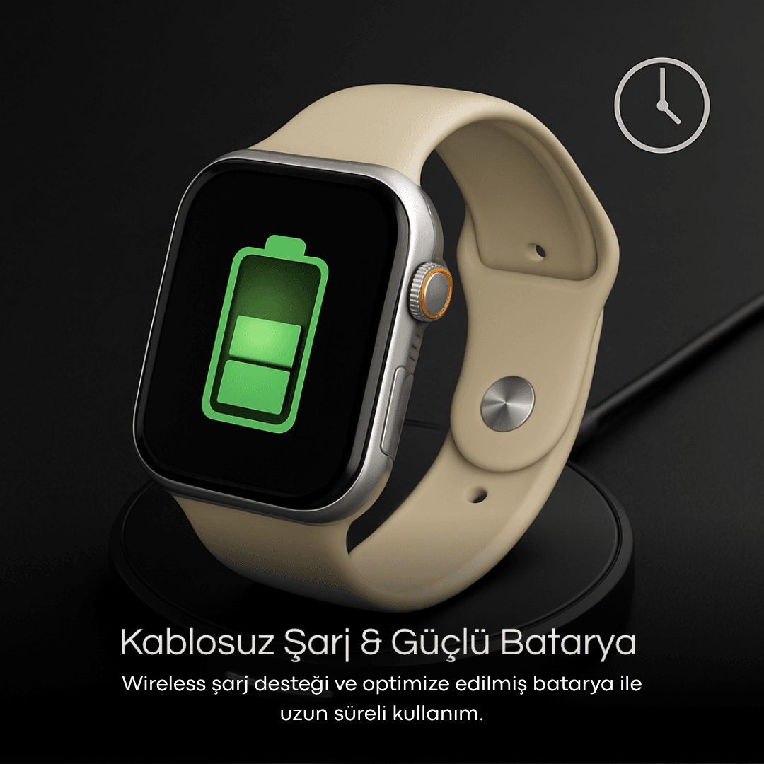 Aggiy Watch 10 Pro Max + (Suya dayanıklı-Süper Amoled-Yapay Zeka-Çift Çekirdek )- 3 Kordon