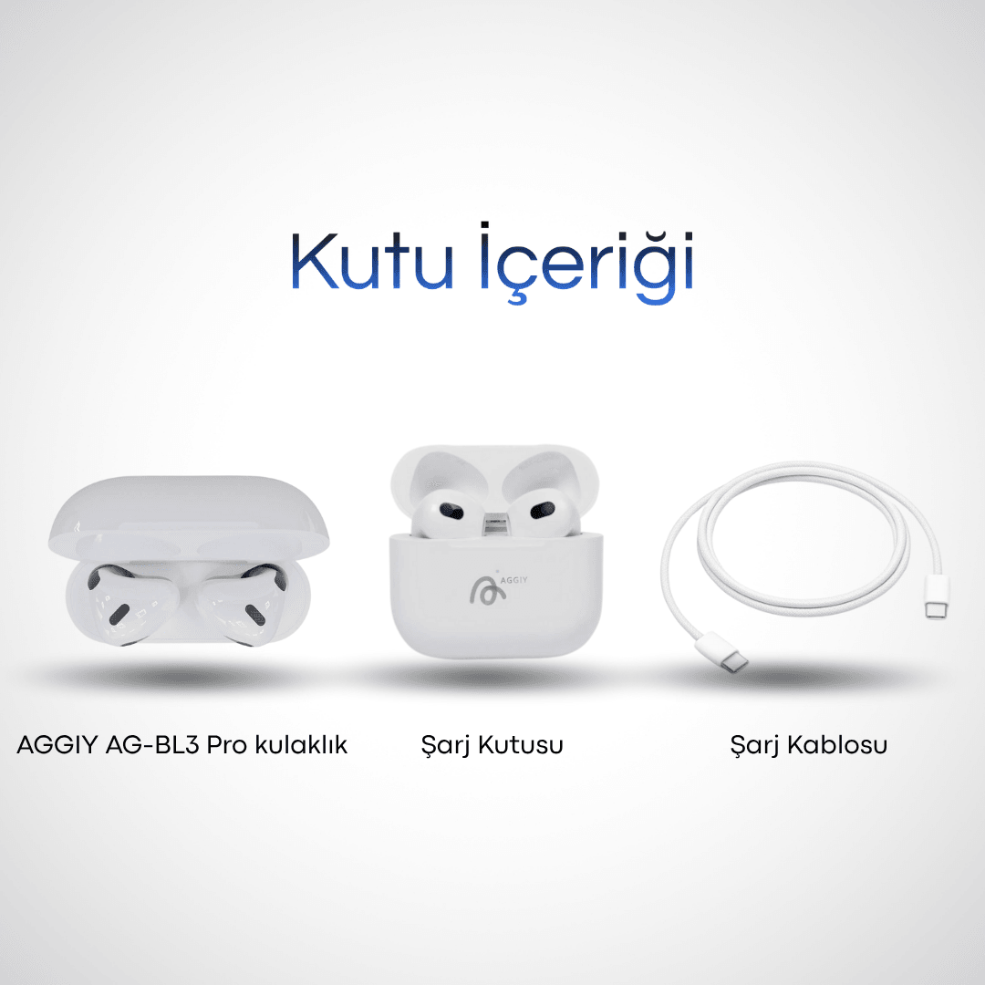 AGGIY 3.nesil  Bluetooth Kulaklık -Kılıf hediyeli