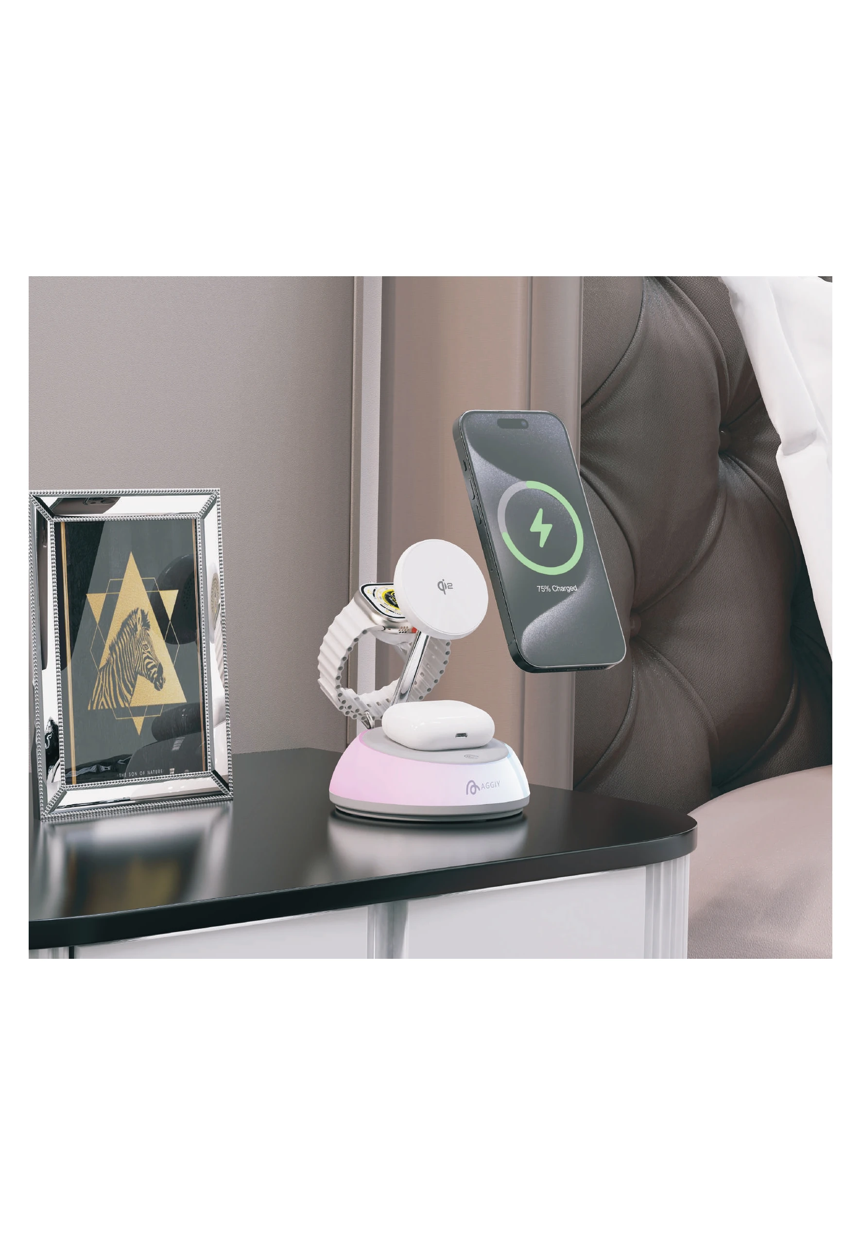 15w Gece Lambalı Hızlı Wireless Kablosuz Şarj Standı