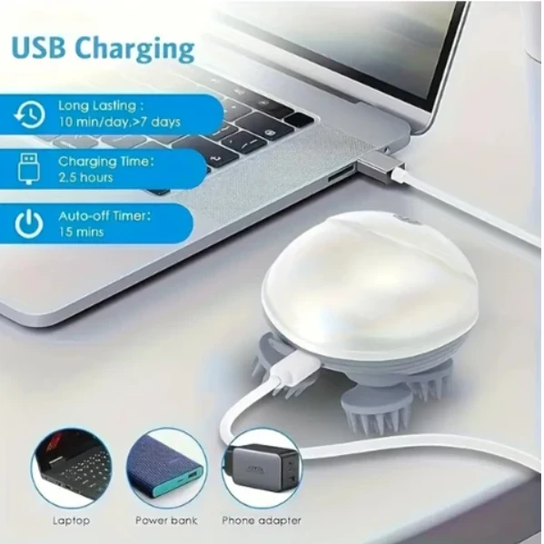 Profesyonel Elektrikli Masaj Cihazı — Su Geçirmez Baş, Boyun, Omuz, Sırt ve Vücut Masajı (Kedi & Köpek Dostu)