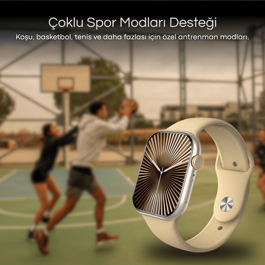Aggiy Watch 10 Pro Max + (Suya dayanıklı-Süper Amoled-Yapay Zeka-Çift Çekirdek )- 3 Kordon