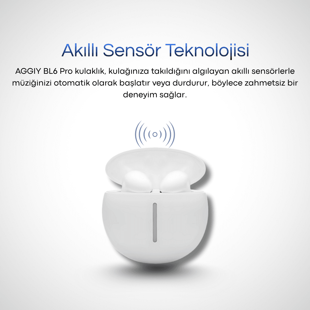 AGGIY AG-BL6 Pro Powerbanklı Çift Mikrofonlu Beyaz Bluetooth Kulak İçi Kulaklık