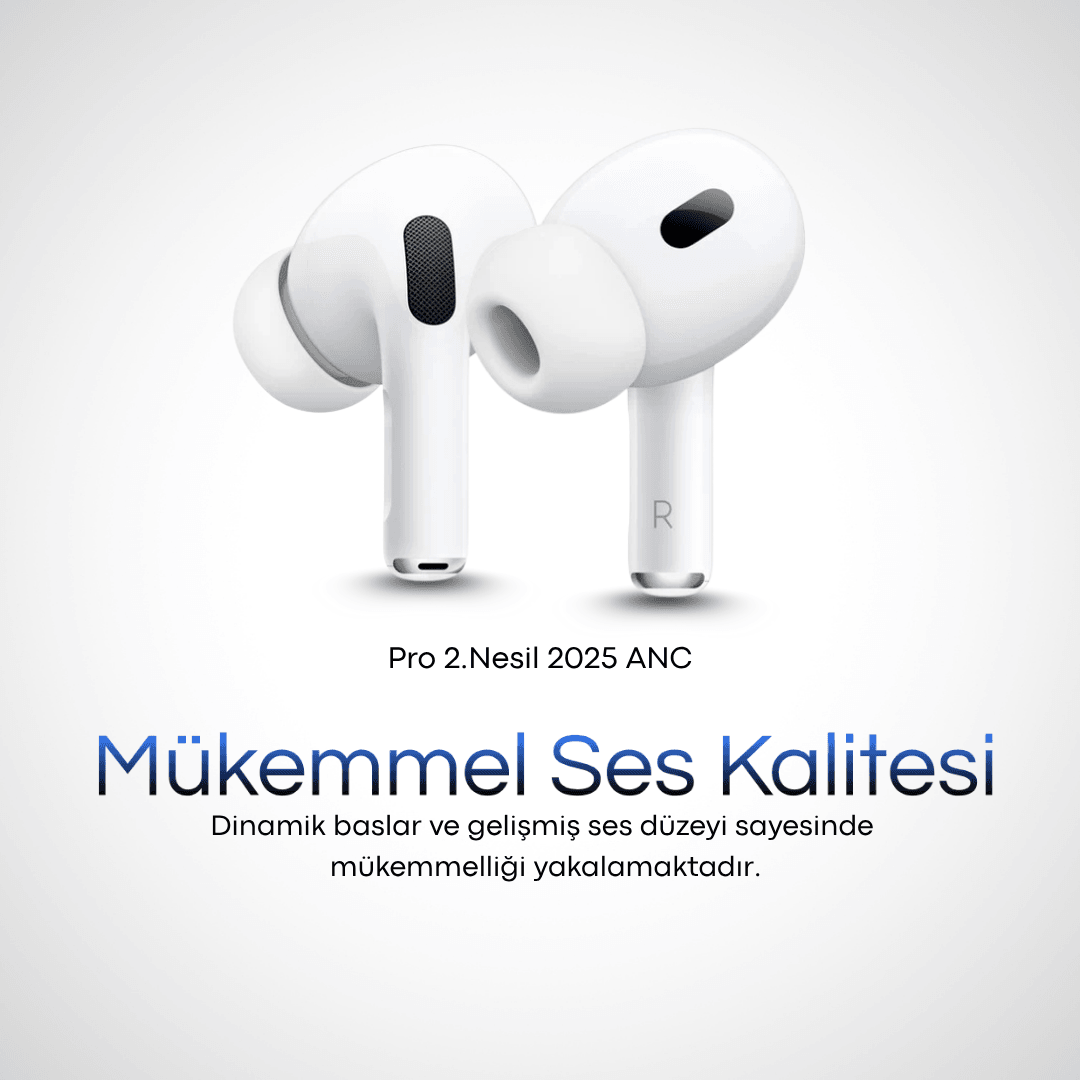 PRO (2.NESİL) 2025  ANC Bluetooth Kulaklık (Şeffaf kılıf  hediye) Geliştirilmiş Mikrofon kalitesi