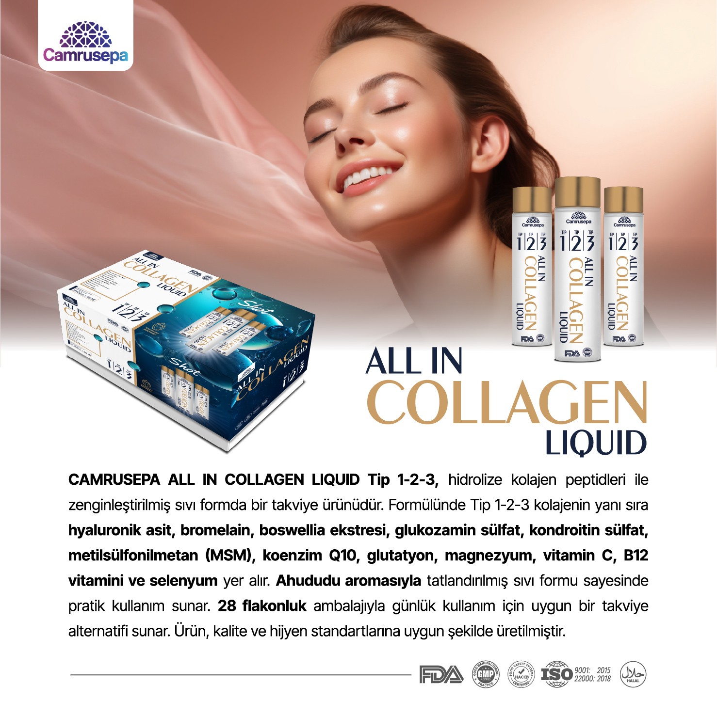 All In Likit Kolajen 3 lü Avantajlı Paket 3 x 28 Flakon x 40 ml (3 Aylık)