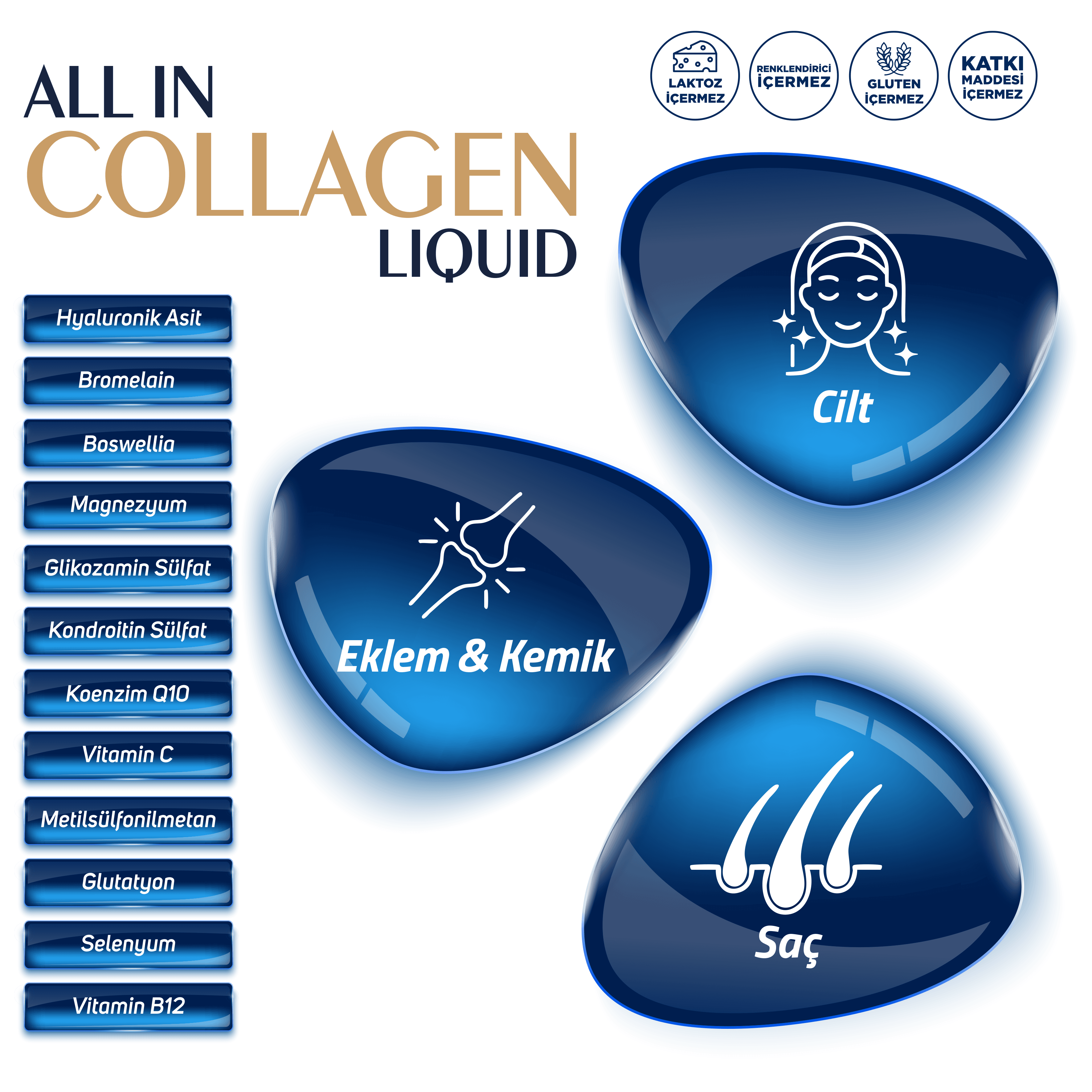 All In Likit Kolajen 3 lü Avantajlı Paket 3 x 28 Flakon x 40 ml (3 Aylık)