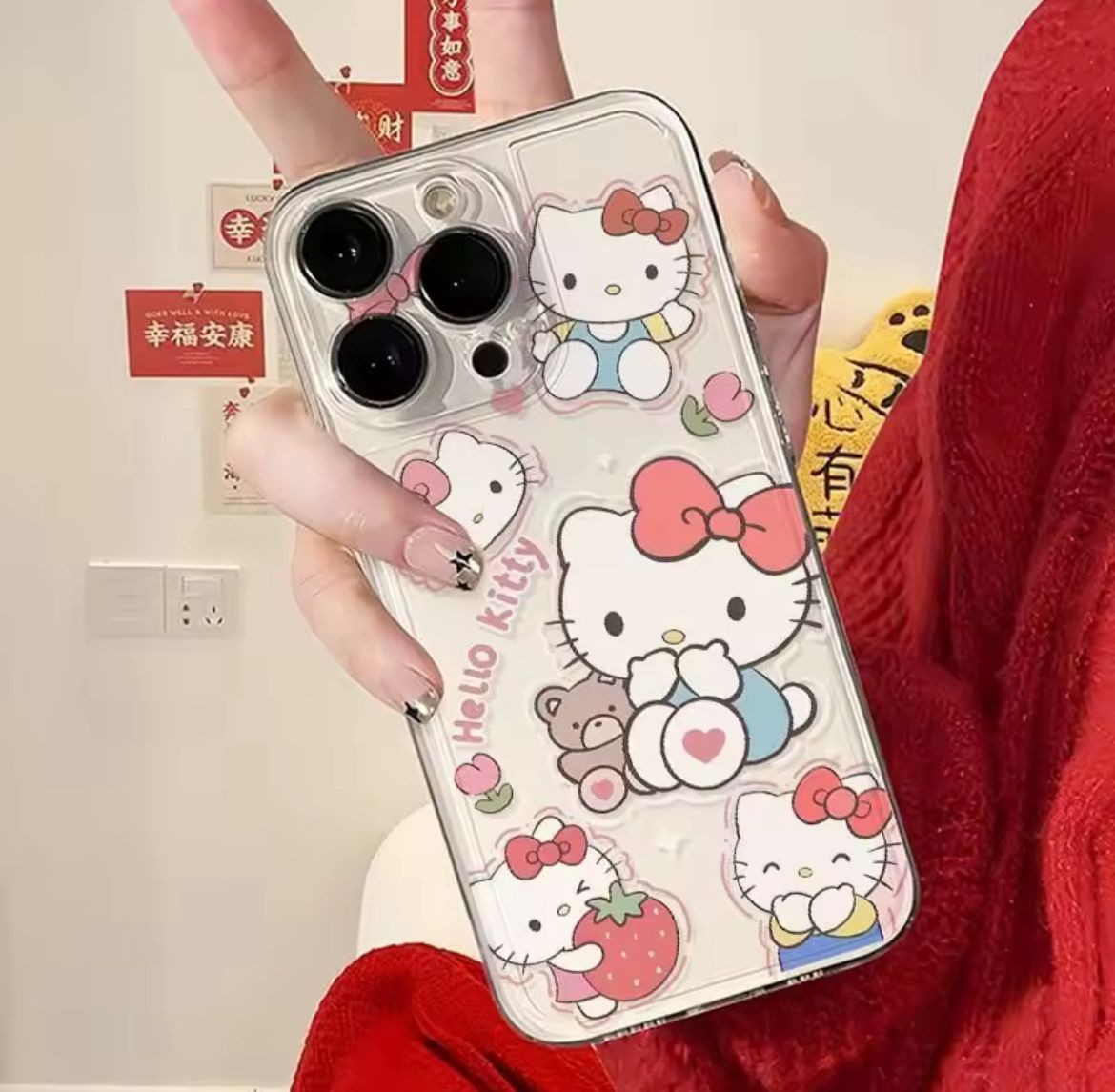 KİTTY 5 BASKILI ŞEFFAF TPU KILIFLAR 