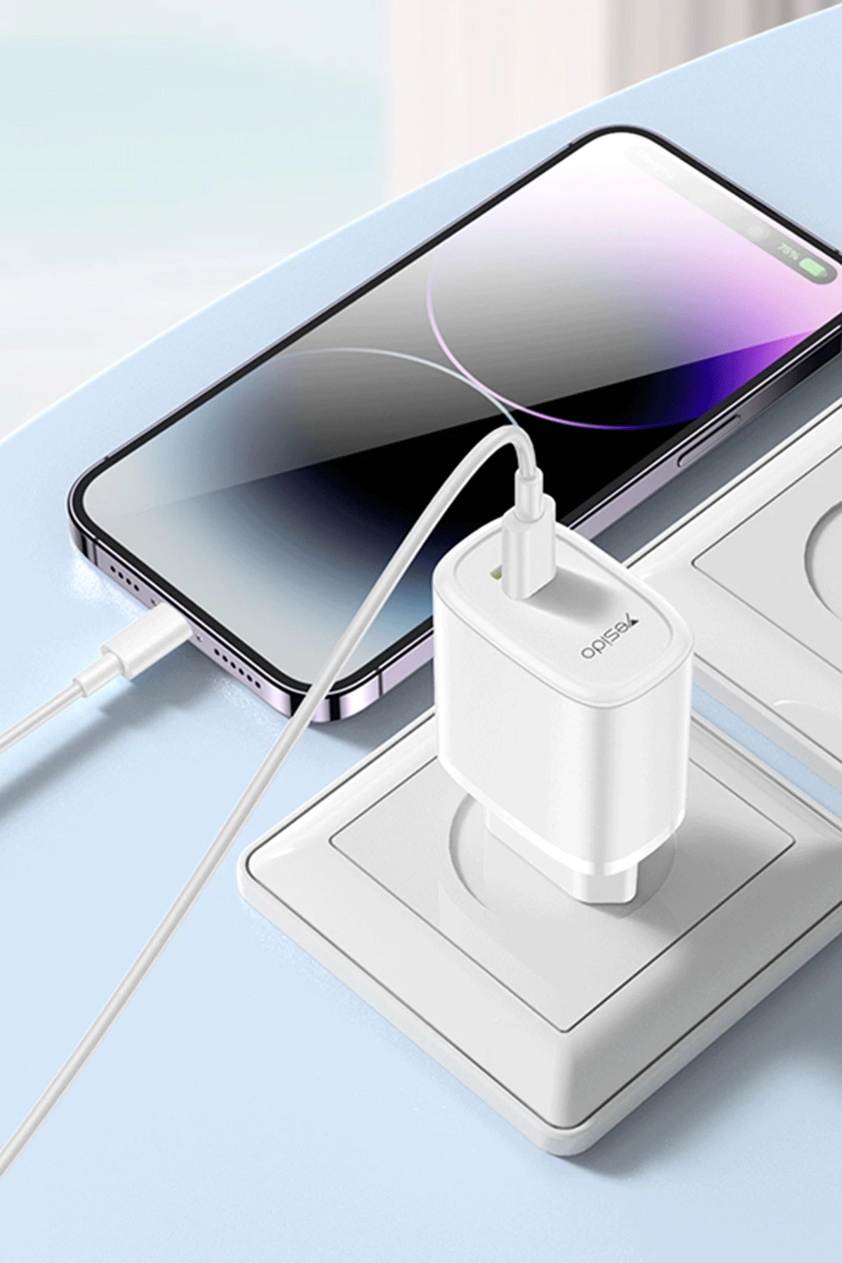 Yesido CG10 5in1 12W Şarj Aleti Kablo Powerbank Flash Bellek Airpods Set - Beyaz