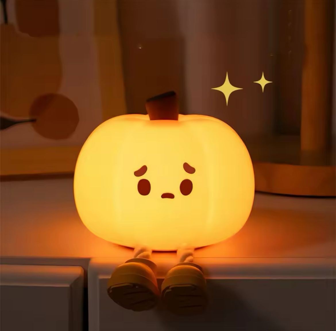 PUMPKİN  BAL KABAĞI SEVİMLİ DOKUNMATİK ŞARJLI 3 MODLU  DEKORATİF GECE VE MASA LAMBASI 