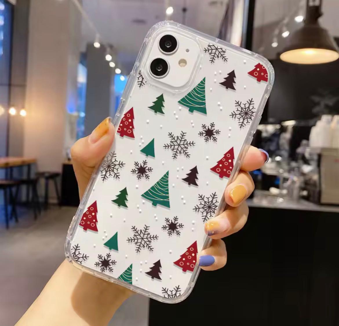 Çam Ağacı Temalı Baskılı Şeffaf Tpu Koruyucu Kılıf 