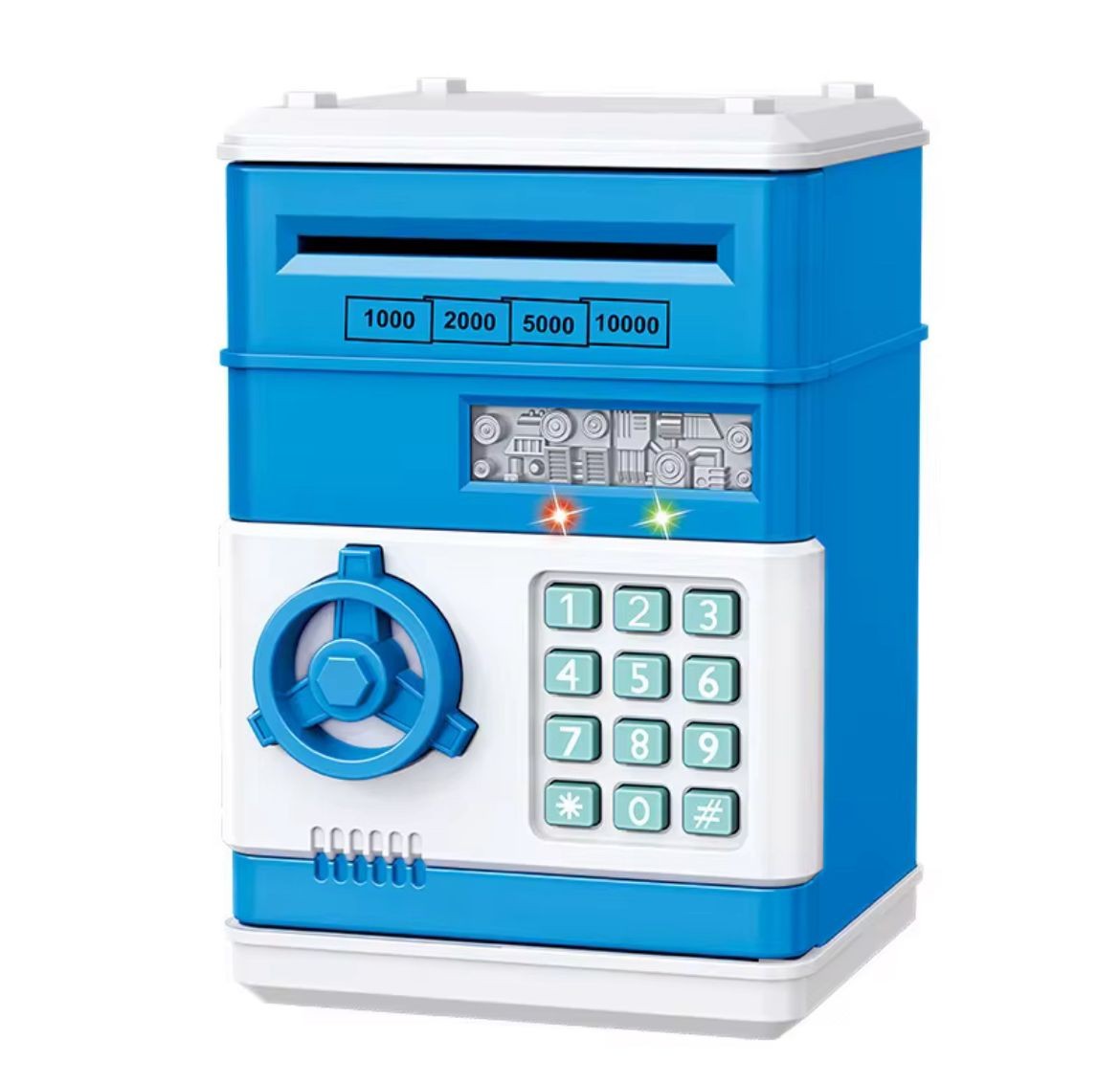 MÜZİKLİ ATM TASARIMLI METAL VE KAĞIT PARA KUMBARASI 