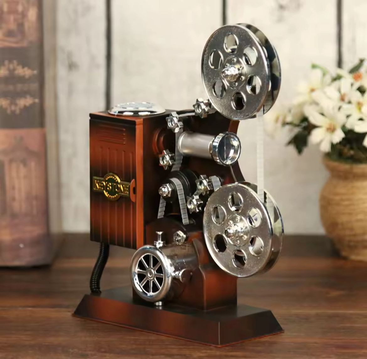 SİNEMA PROJEKSIYON TASARIMLI NOSTALJI DEKORATİF MÜZİK KUTUSU RETRO HEDİYELİK 