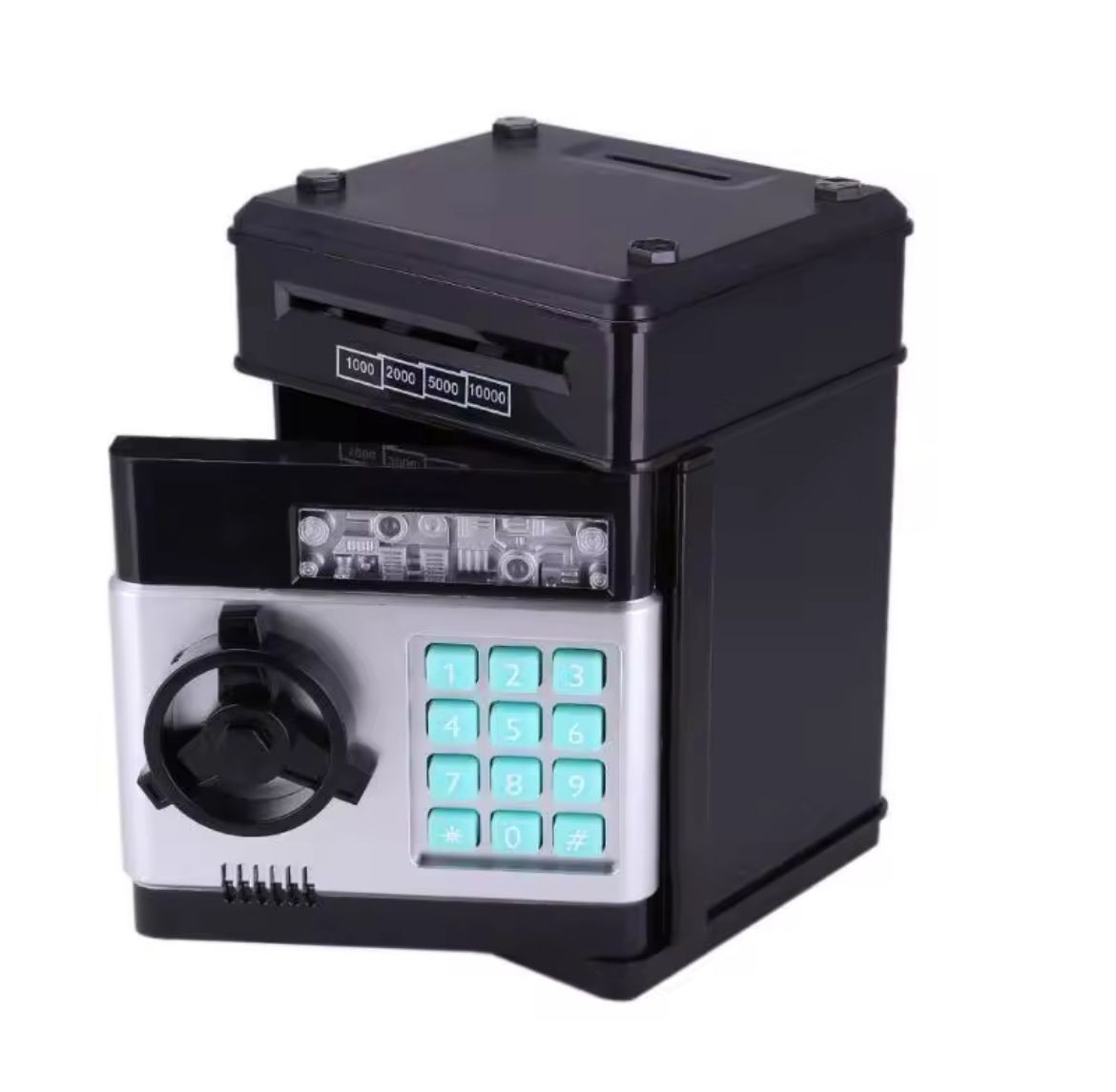 MÜZİKLİ ATM TASARIMLI METAL VE KAĞIT PARA KUMBARASI 