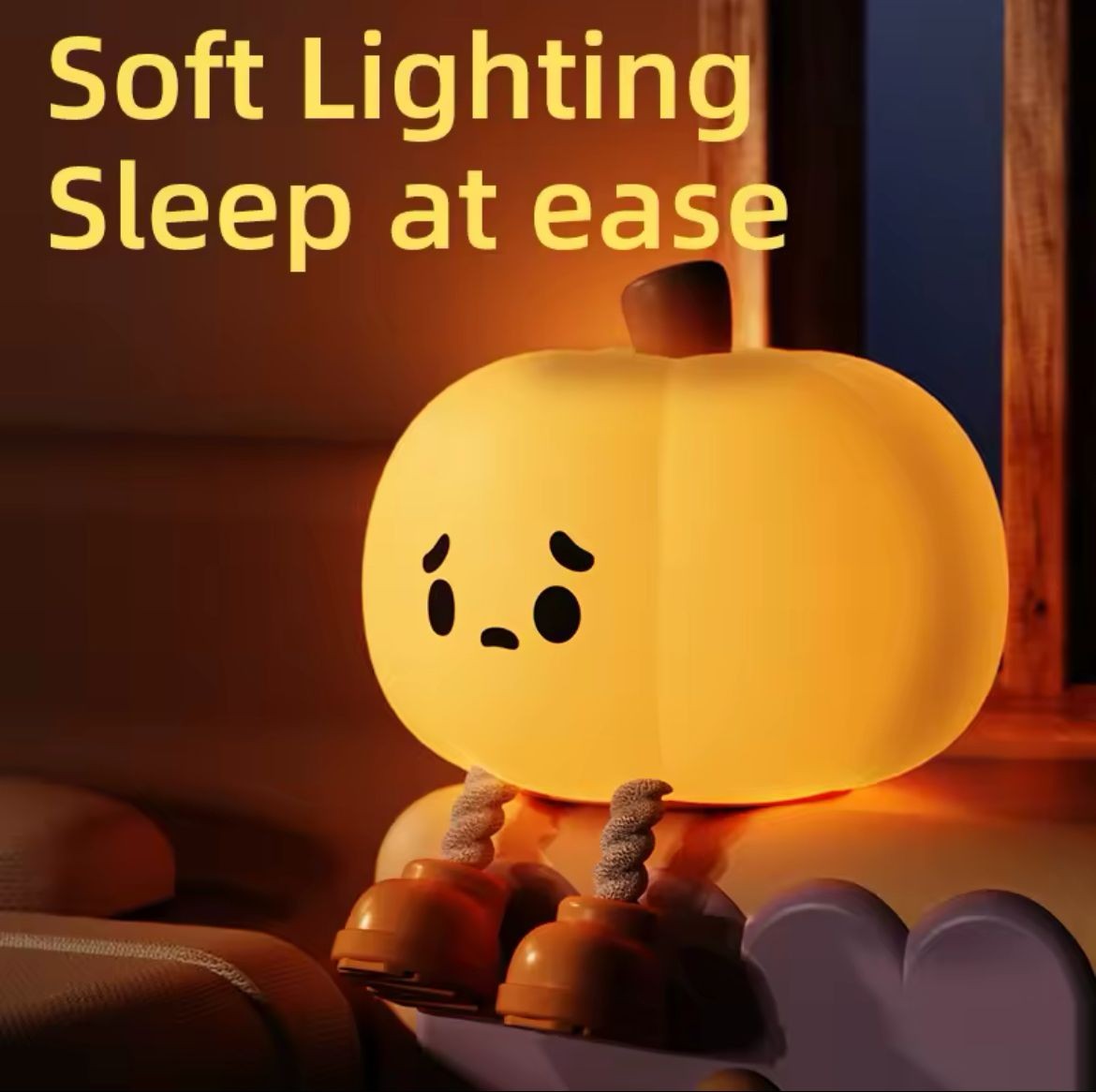 PUMPKİN  BAL KABAĞI SEVİMLİ DOKUNMATİK ŞARJLI 3 MODLU  DEKORATİF GECE VE MASA LAMBASI 