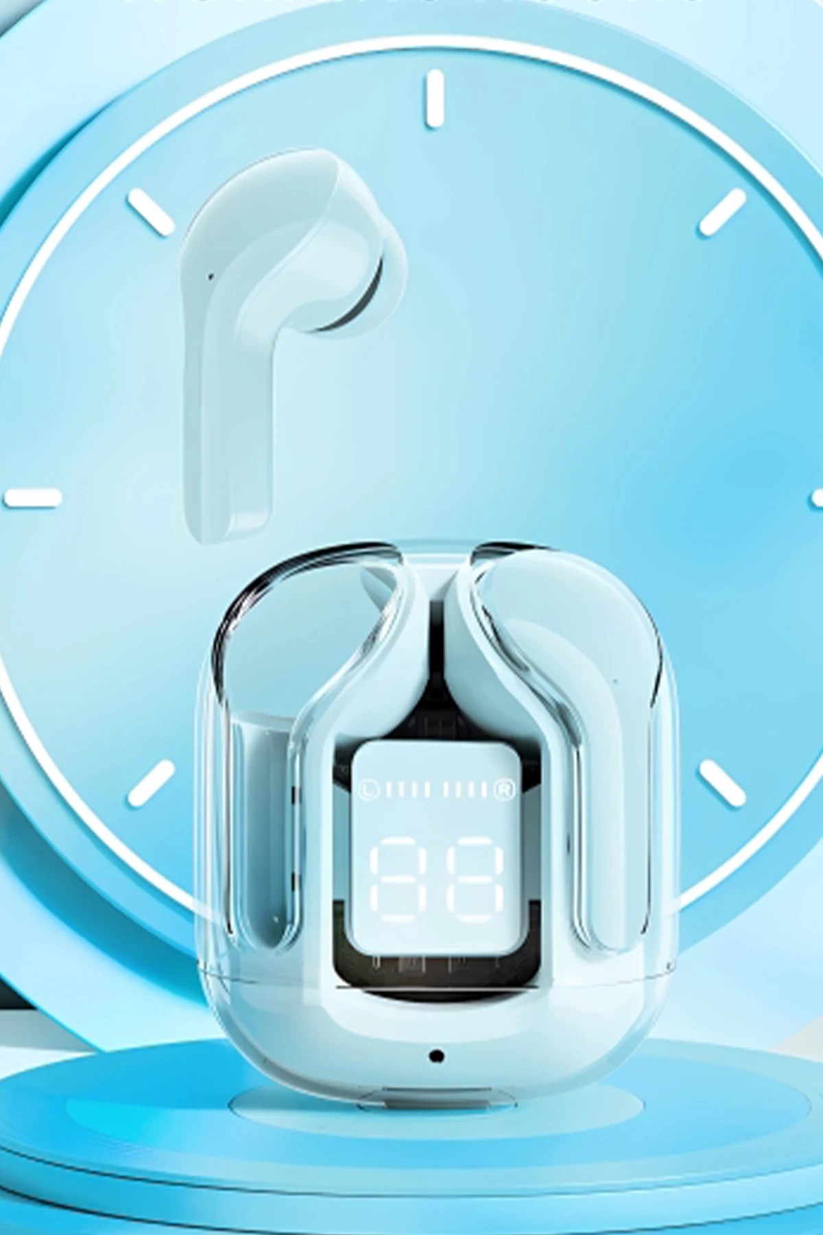 Konfulon GT13 Dijital Şarj Göstergeli Kablosuz Airpods Kulaklık - Beyaz