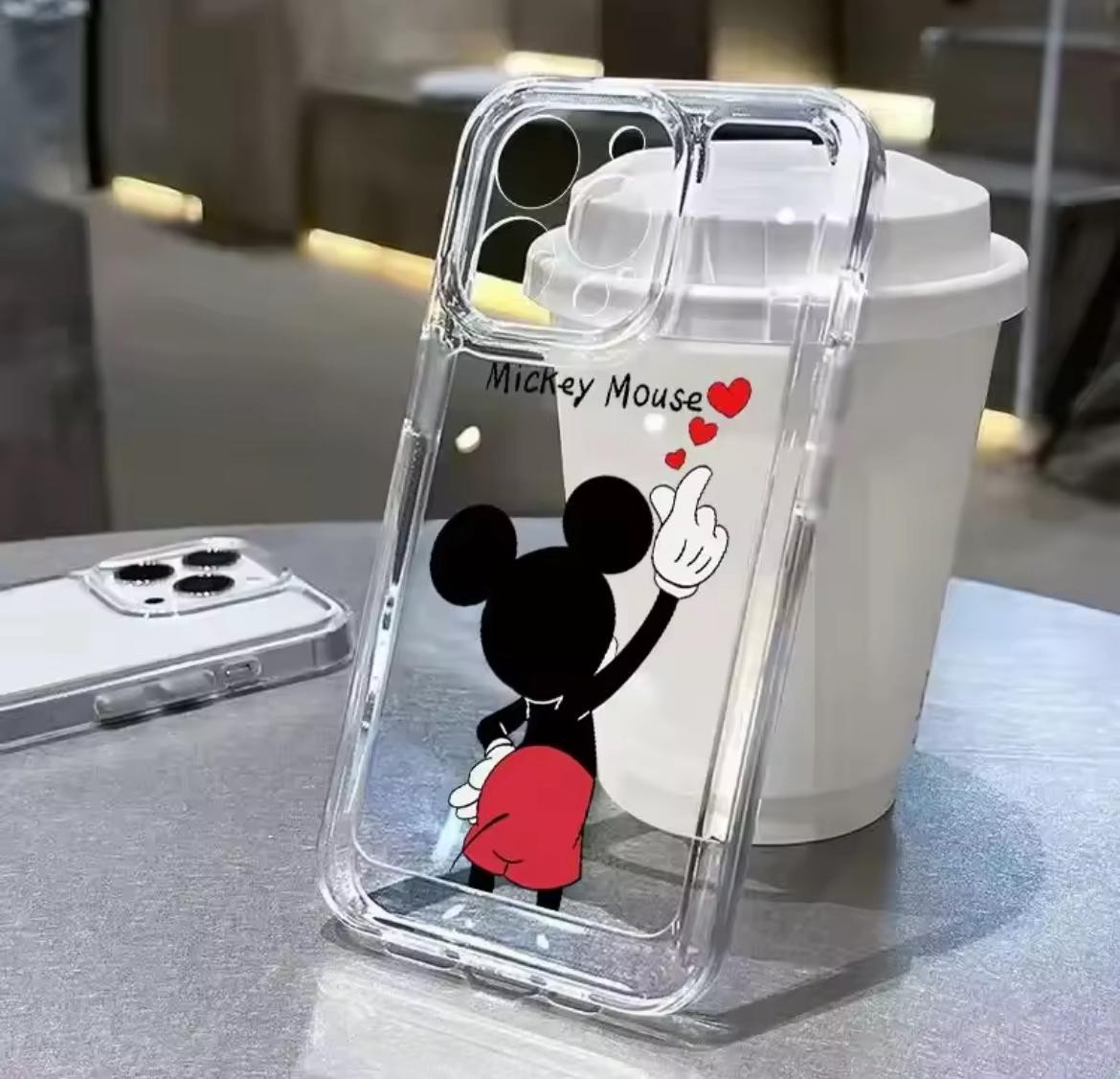 MİCKEY 3 KALP BASKILI ŞEFFAF TPU KORUYUCU KILIFLAR 