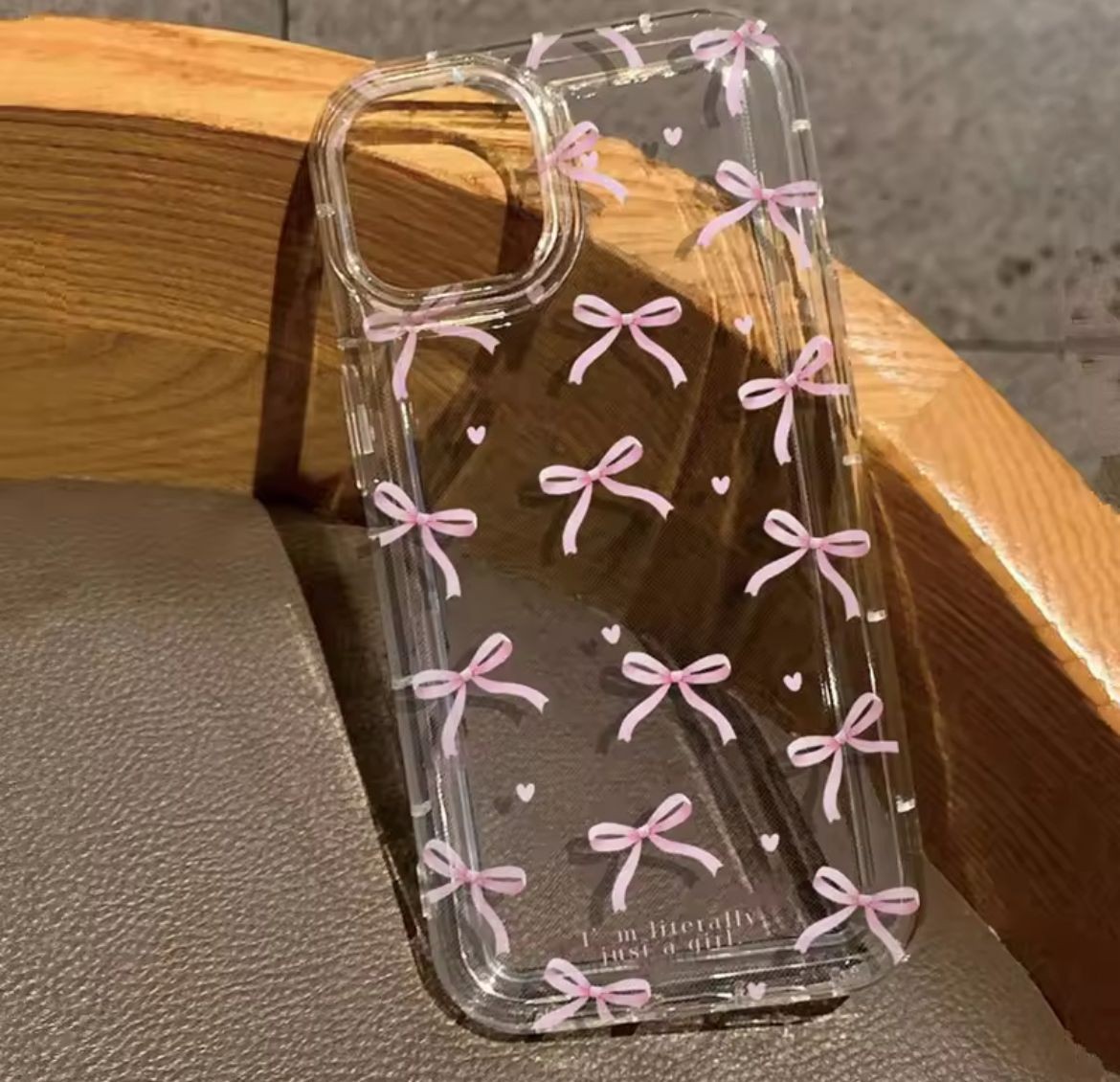 PEMBE KALPLİ FİYONKLAR BASKILI ŞEFFAF TPU KORUYUCU KILIFLAR 