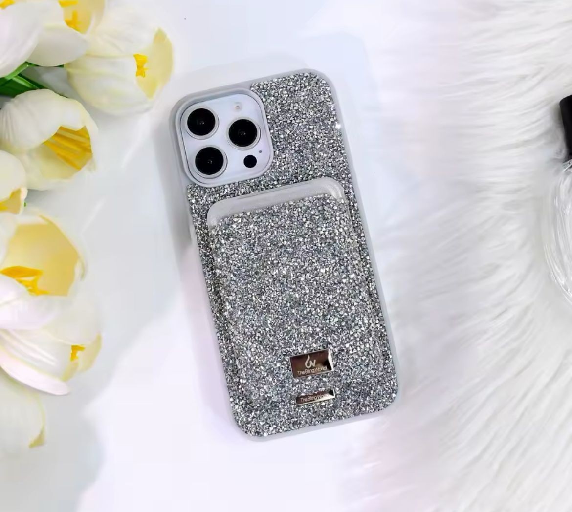 SWAROVSKİ TAŞLI MAGSAFE KARTLIKLI DİAMOND LÜX KILIFLAR 