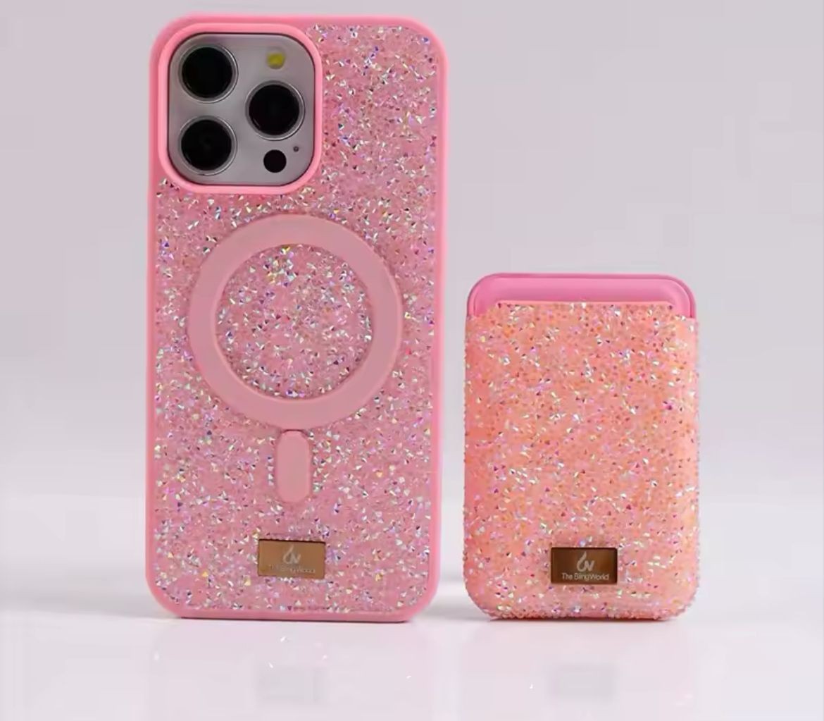 SWAROVSKİ TAŞLI MAGSAFE KARTLIKLI DİAMOND LÜX KILIFLAR 