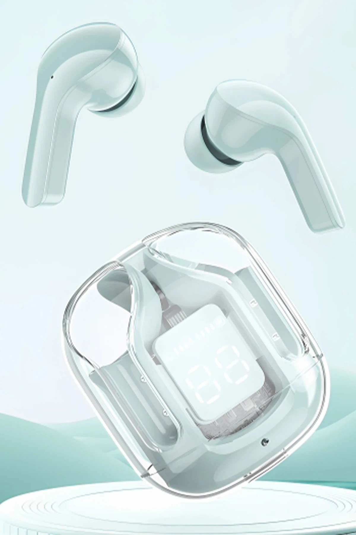 Konfulon GT13 Dijital Şarj Göstergeli Kablosuz Airpods Kulaklık - Beyaz