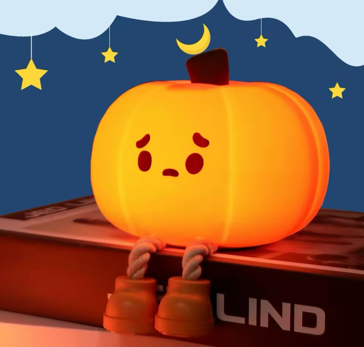 PUMPKİN  BAL KABAĞI SEVİMLİ DOKUNMATİK ŞARJLI 3 MODLU  DEKORATİF GECE VE MASA LAMBASI 