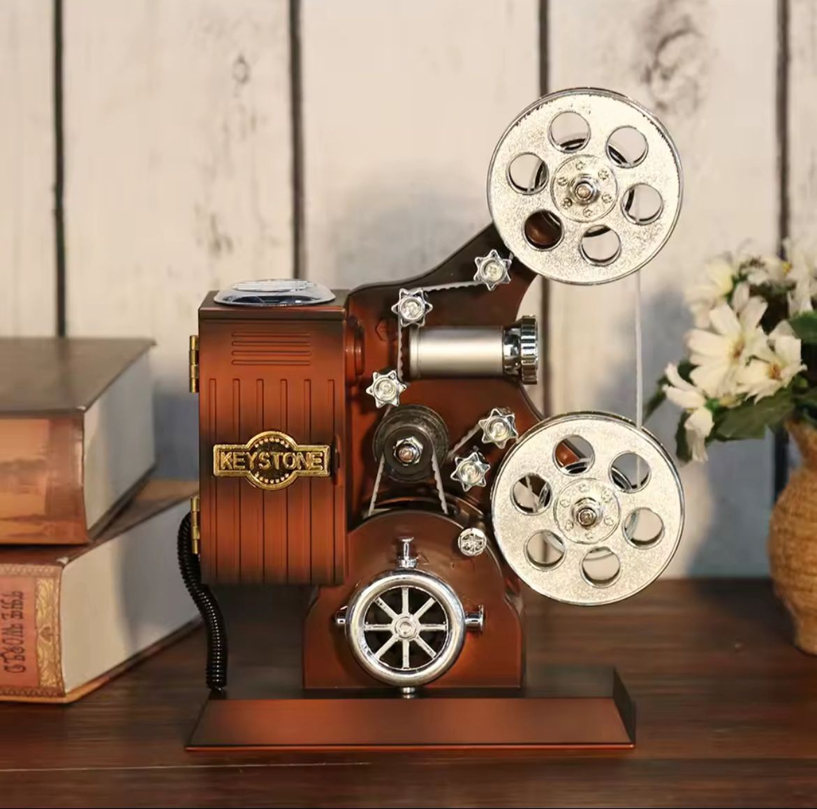 SİNEMA PROJEKSIYON TASARIMLI NOSTALJI DEKORATİF MÜZİK KUTUSU RETRO HEDİYELİK 