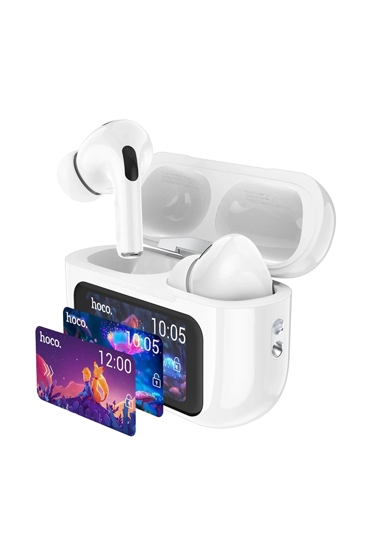 Hoco EW72 BT 5.4 Aktif Gürültü Engelleyici Özellikli Dijital Dokunmatik Ekranlı Airpods Bluetooth Kulaklık - Beyaz