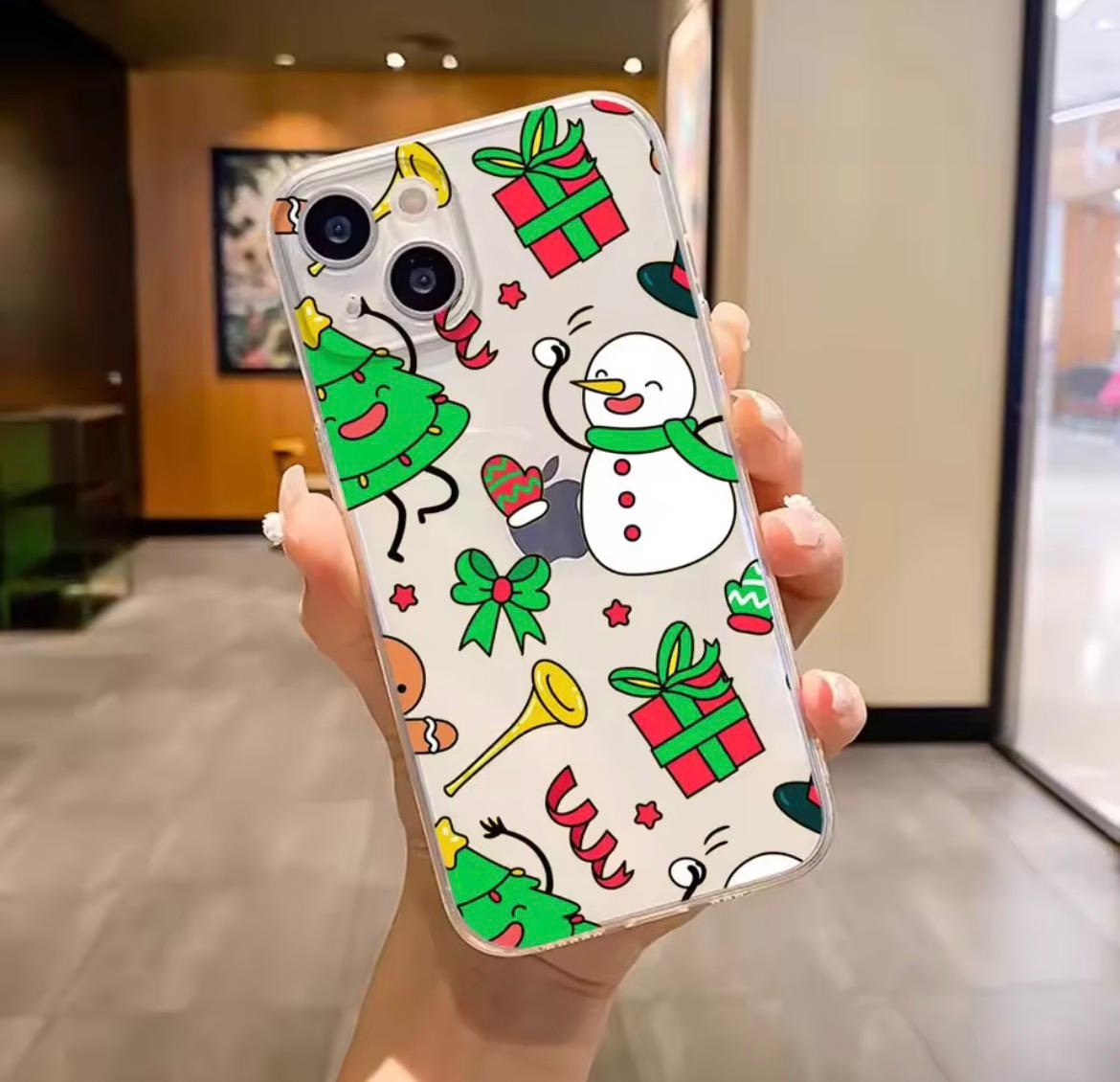 Christmas 02 Baskılı Şeffaf Tpu Koruyucu Kılıf