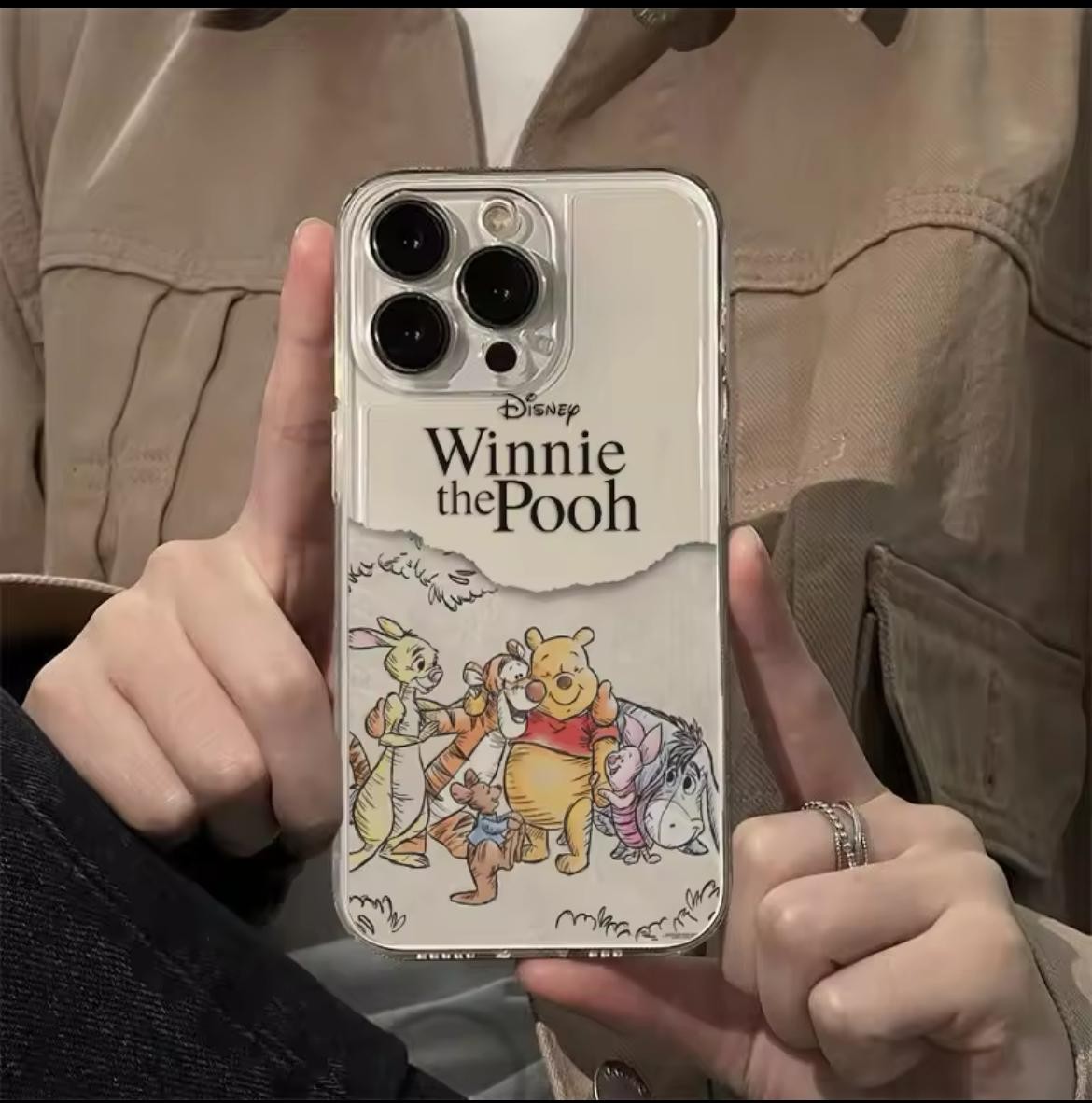 POOH FAMİLY 2 BASKILI ŞEFFAF TPU KILIF 