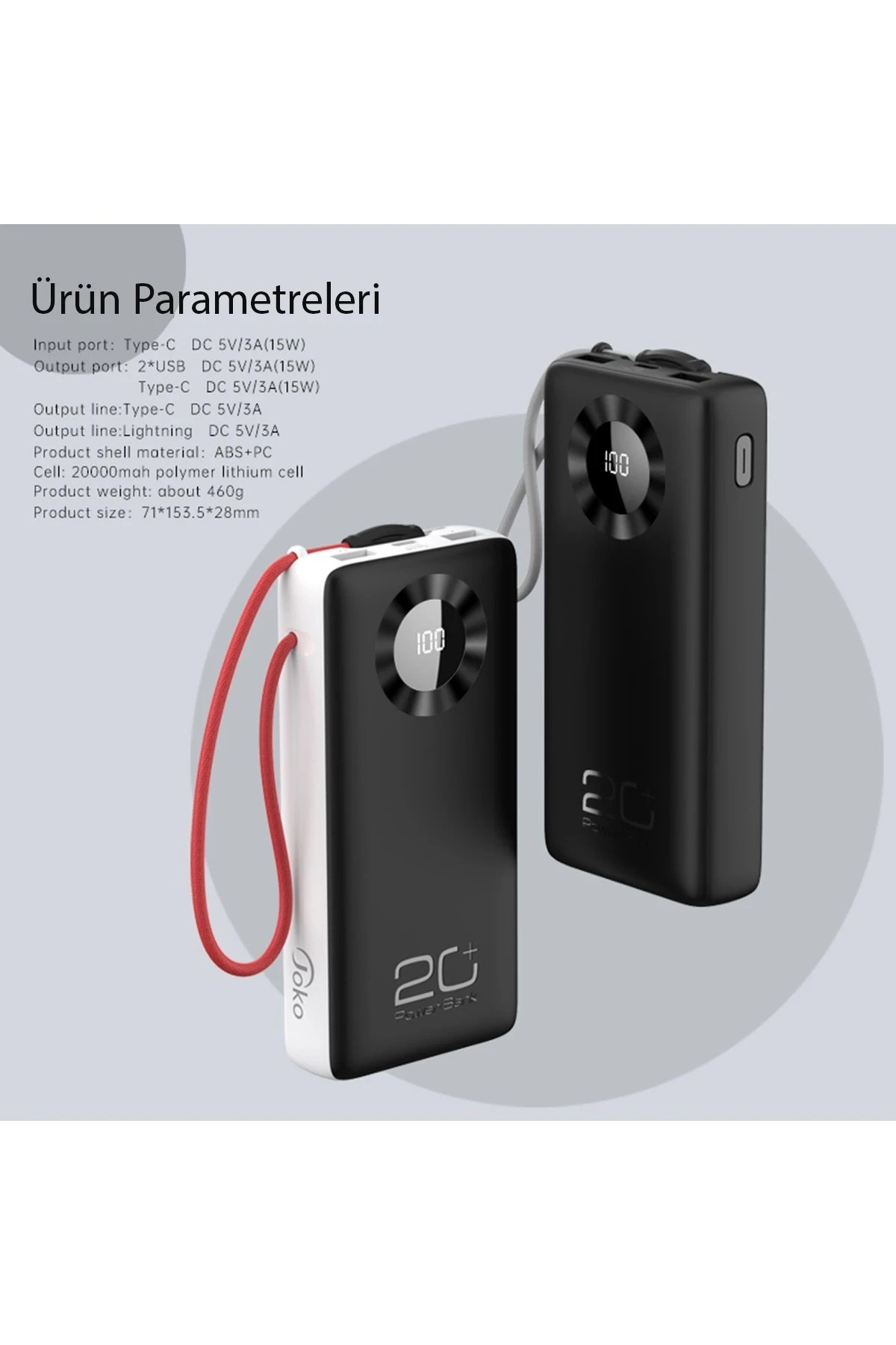 Konfulon J08 Powerbank 20.000 mAh - Siyah