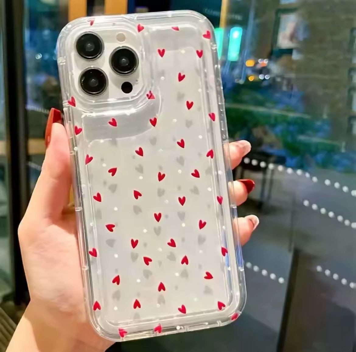 KIRMIZI KALPLER BASKILI ŞEFFAF TPU KORUYUCU  KILIFLAR 