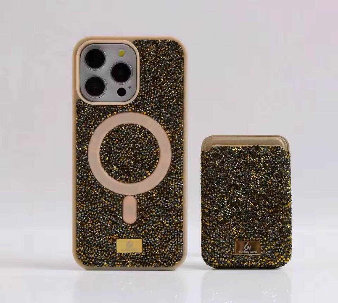 SWAROVSKİ TAŞLI MAGSAFE KARTLIKLI DİAMOND LÜX KILIFLAR 