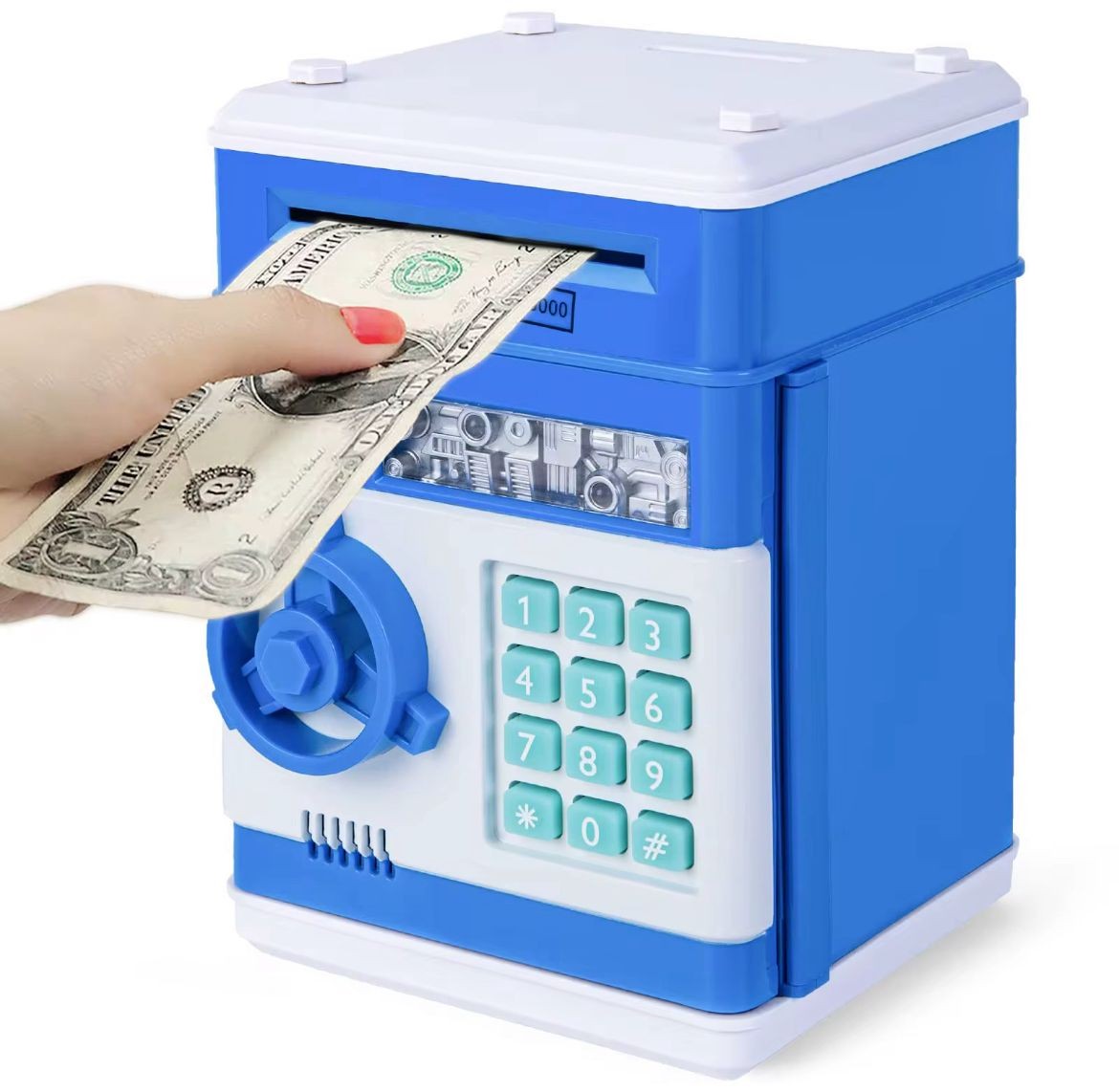 MÜZİKLİ ATM TASARIMLI METAL VE KAĞIT PARA KUMBARASI 