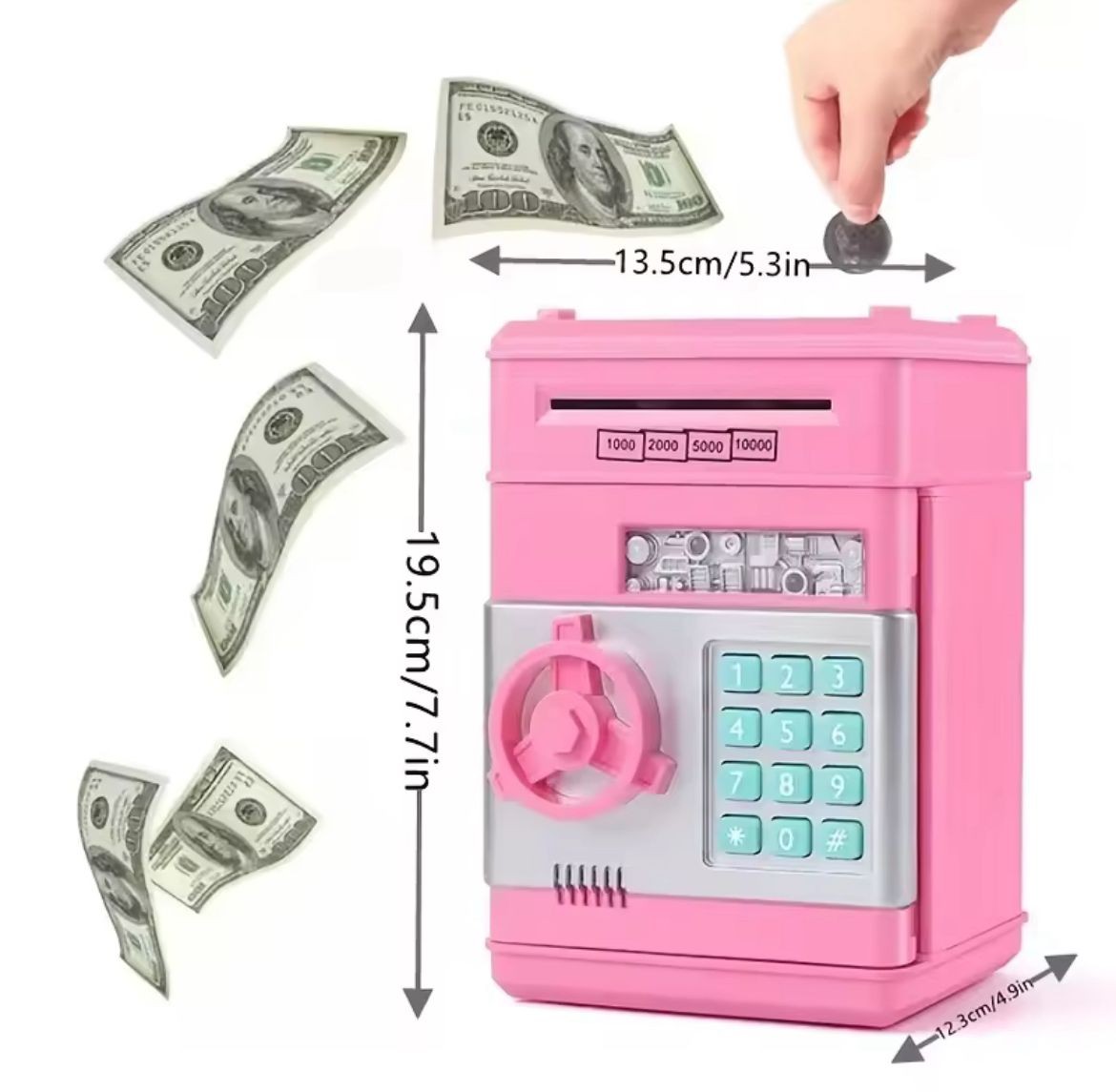 MÜZİKLİ ATM TASARIMLI METAL VE KAĞIT PARA KUMBARASI 