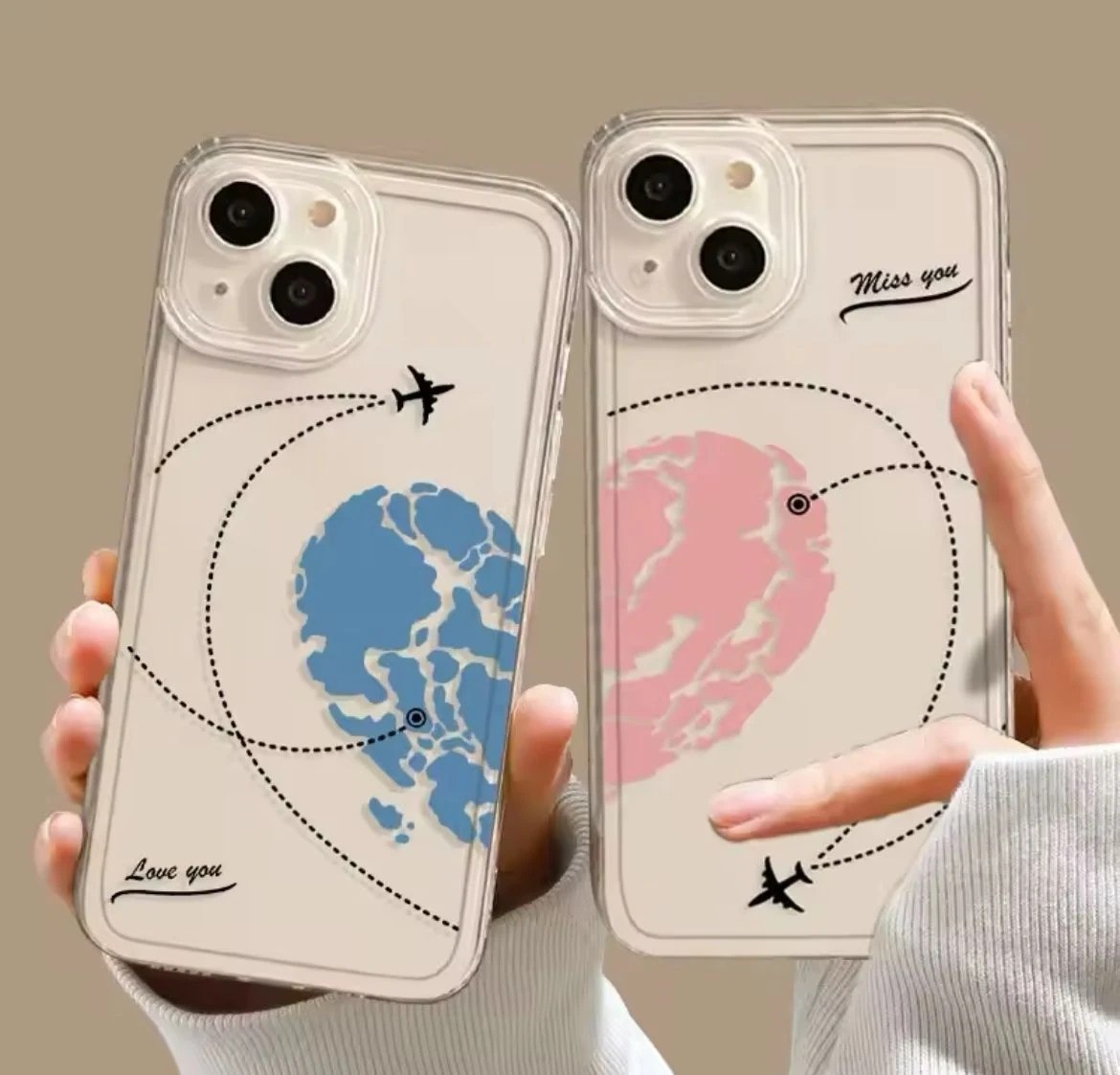 MİSS YOU KALP SEVGİLİ COUPLE BFF BASKILI ŞEFFAF TPU KILIFLAR