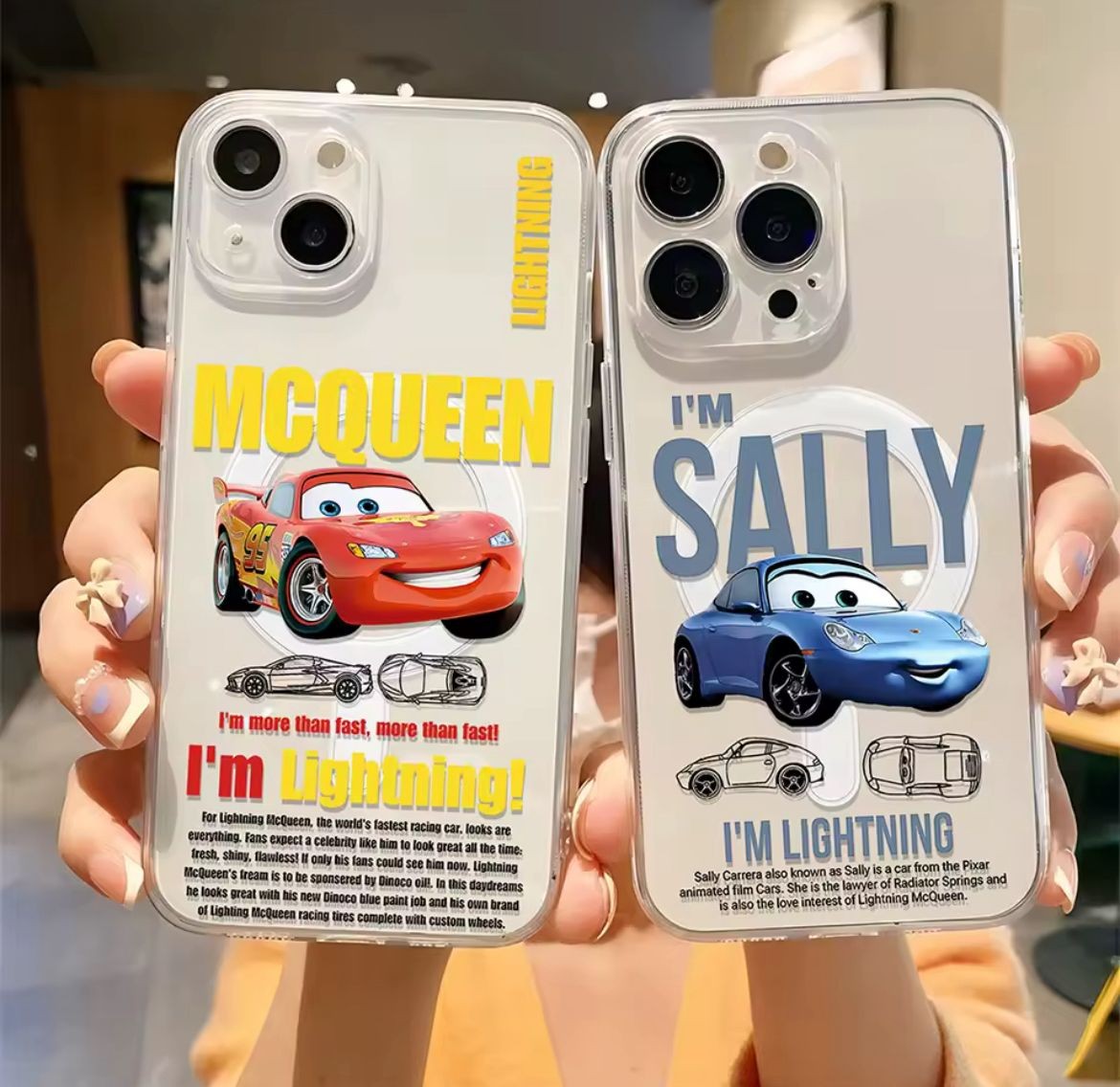 MC&SALLY DESENLİ SEFFAF BASKILI COUPLE BFF KILIFLAR 