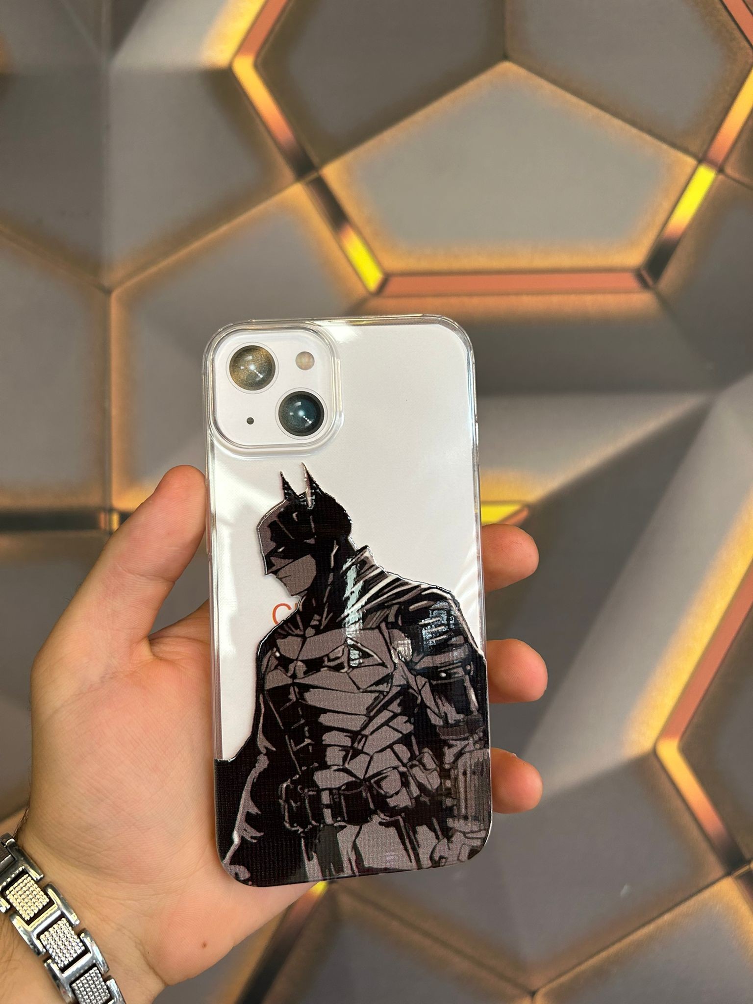 BATMAN & CATWOMEN BASKILI ŞEFFAF TPU KORUYUCU COUPLE KILIFLAR 