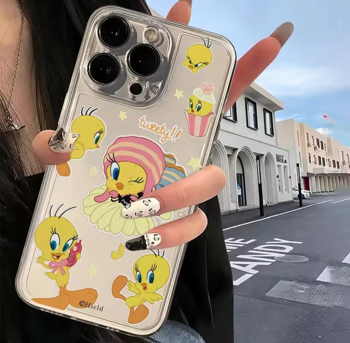 TWEETY BASKILI ŞEFFAF TPU KORUYUCU KILIFLAR 