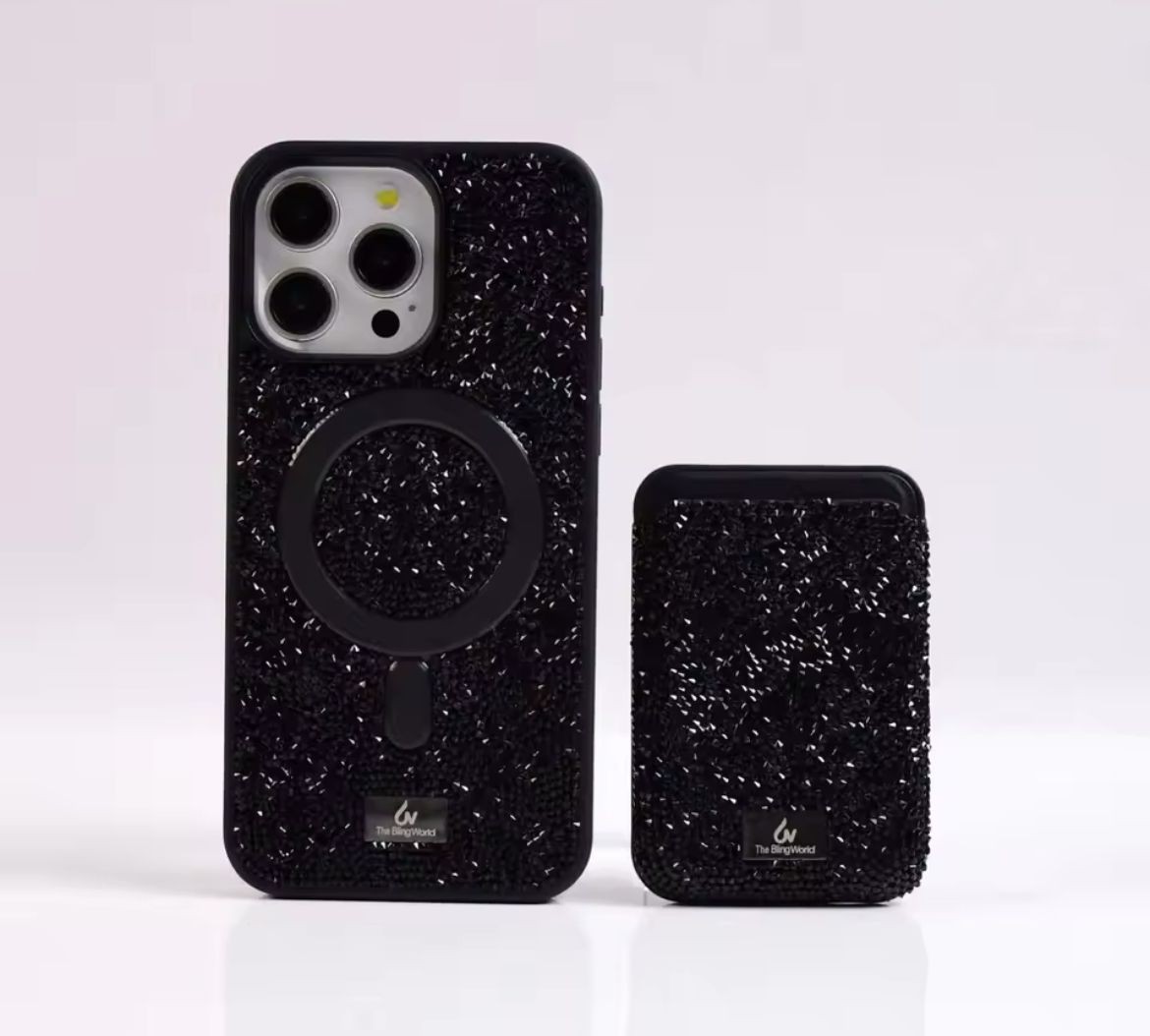 SWAROVSKİ TAŞLI MAGSAFE KARTLIKLI DİAMOND LÜX KILIFLAR 