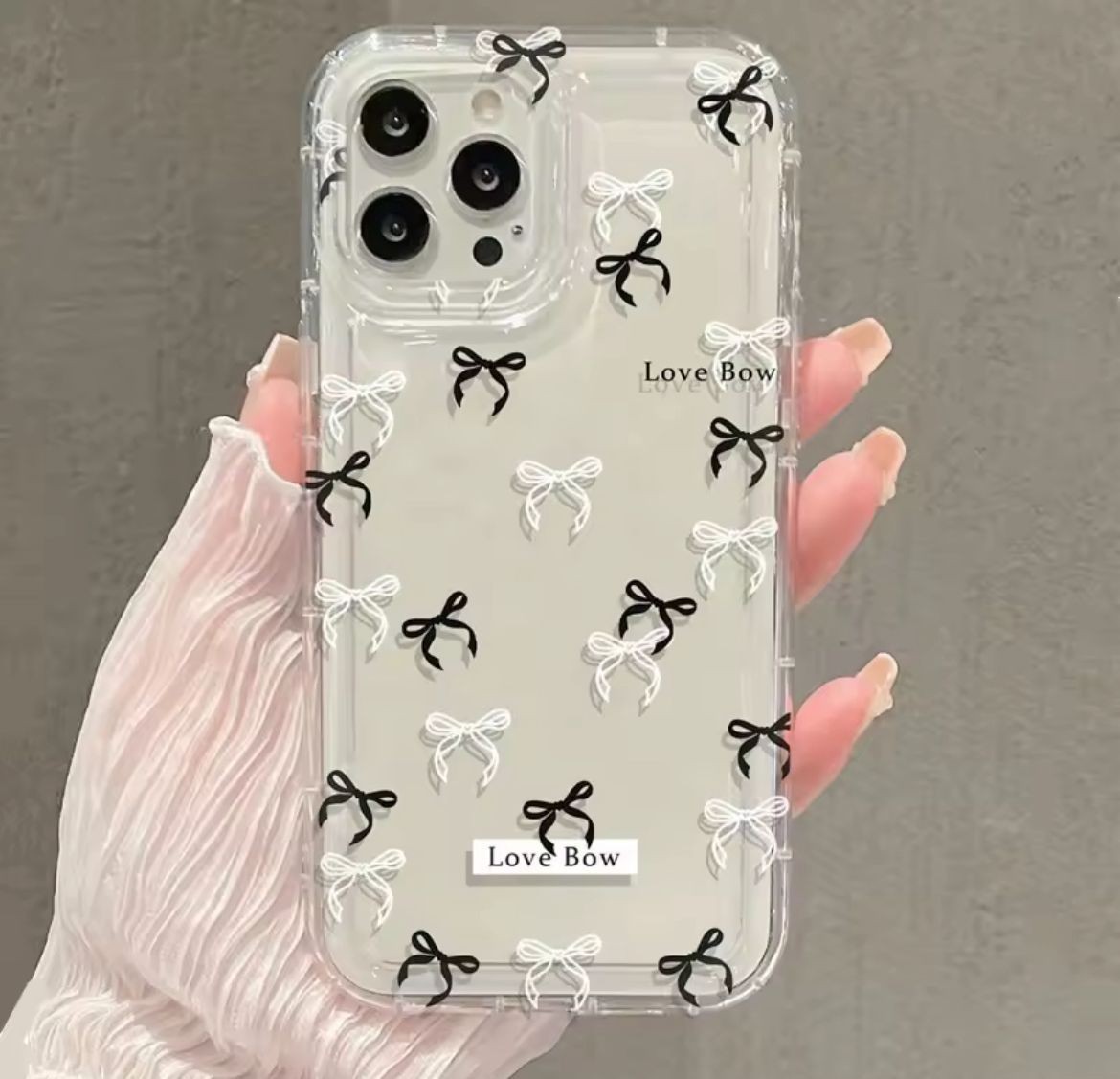 LOVE BOW FİYONK BASKILI ŞEFFAF TPU KORUYUCU KILIFLAR 