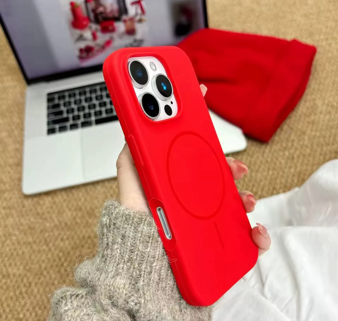 Deluxe Mat Silinebilir IC Magsafe Kamera Çıkıntılı Lansman Kılıflar 