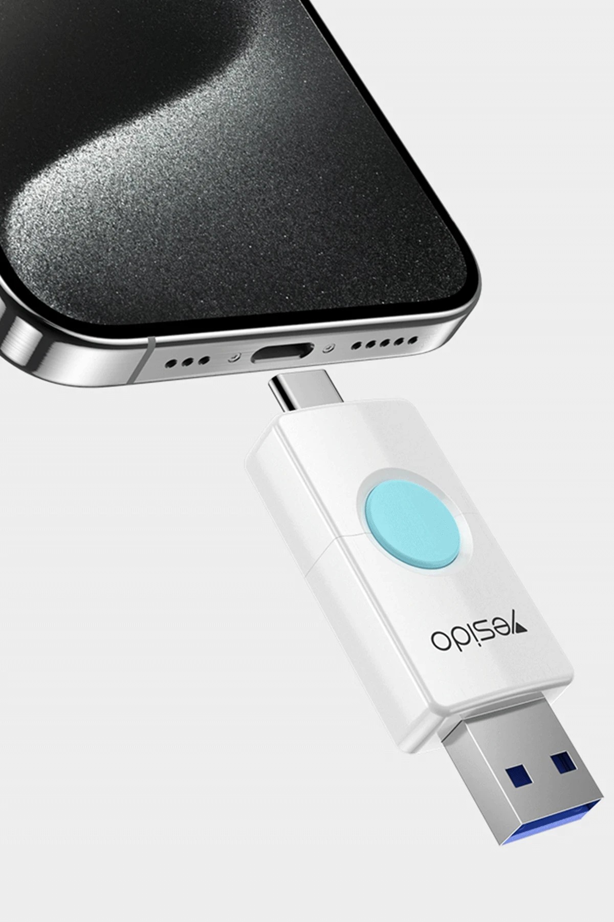 Yesido CG10 5in1 12W Şarj Aleti Kablo Powerbank Flash Bellek Airpods Set - Beyaz