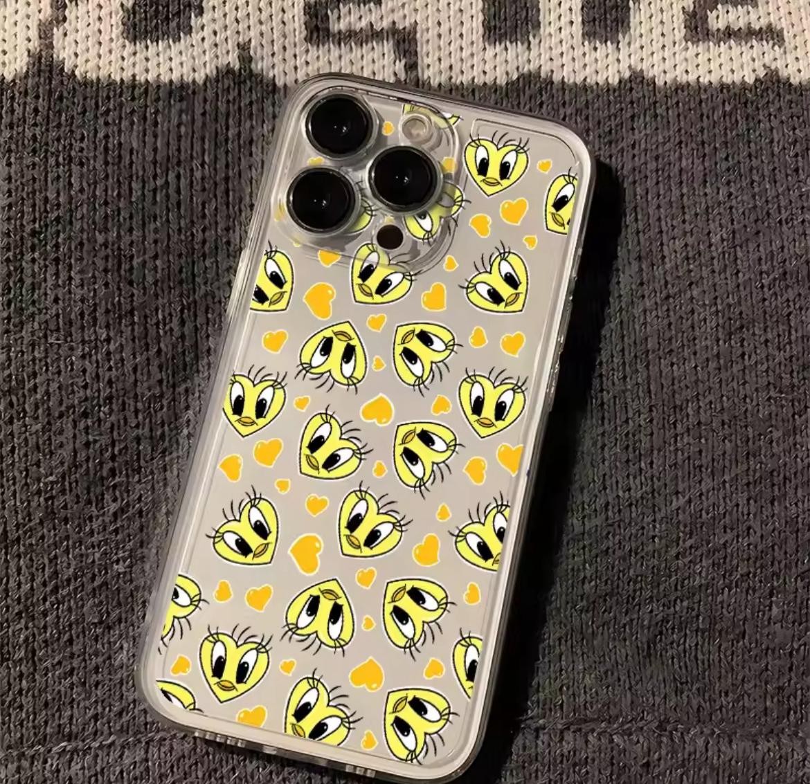 MİNİ KALP TWEETY BASKILI ŞEFFAF TPU KORUYUCU KILIFLAR 
