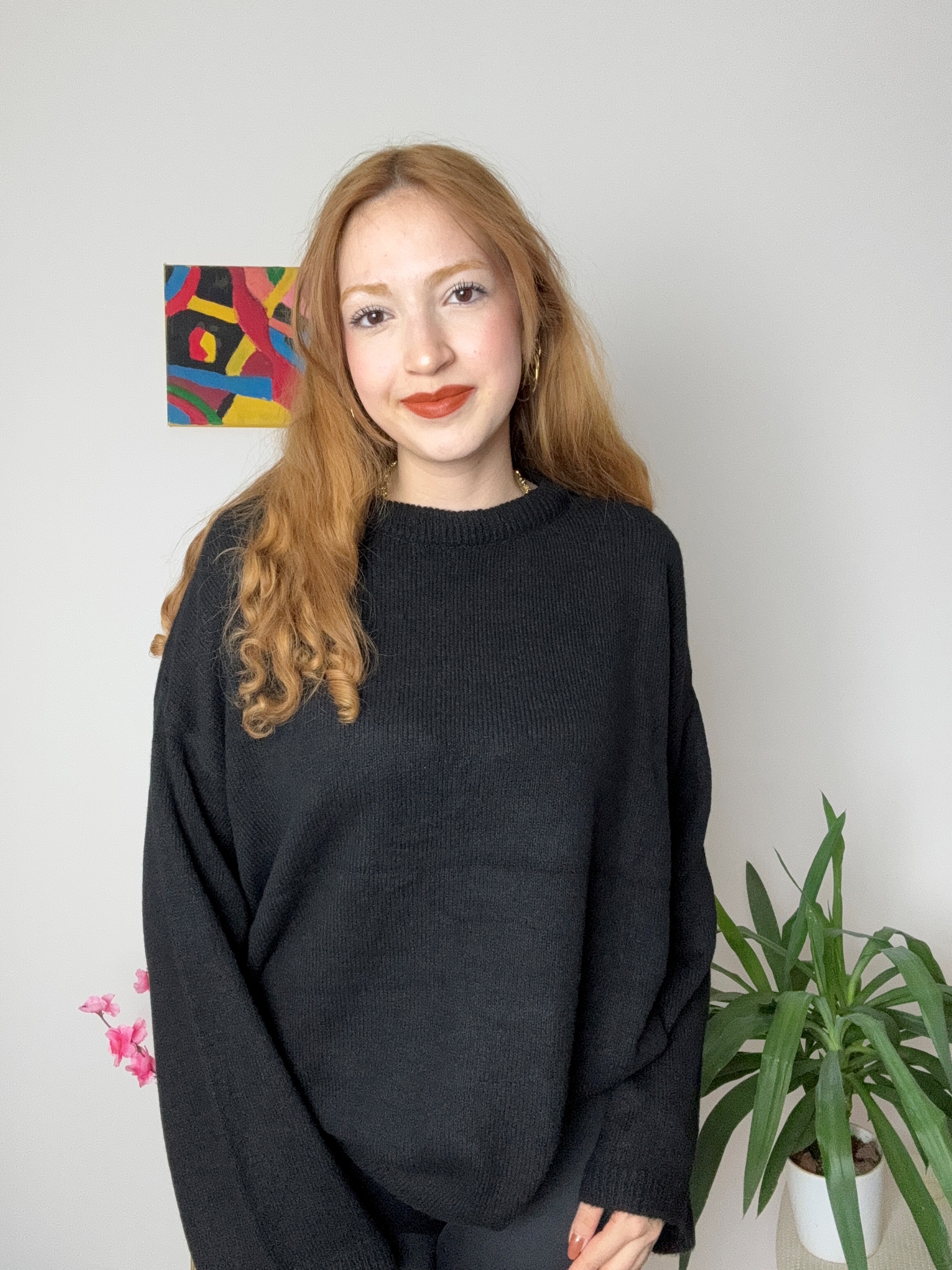 Balıkçı Yaka İspanyol Kol Siyah Kazak