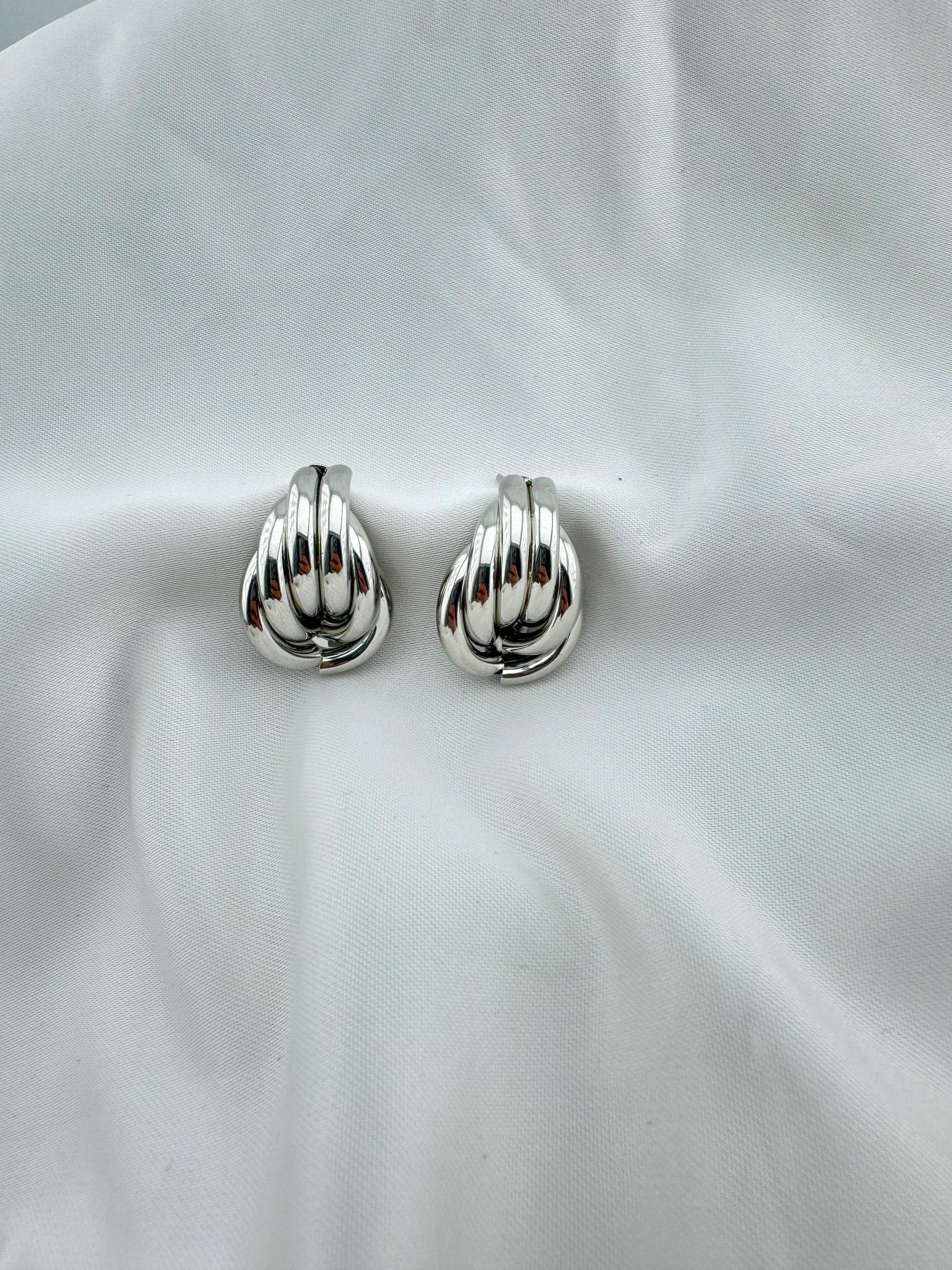 Gümüş Kaplama Çelik Küpe 