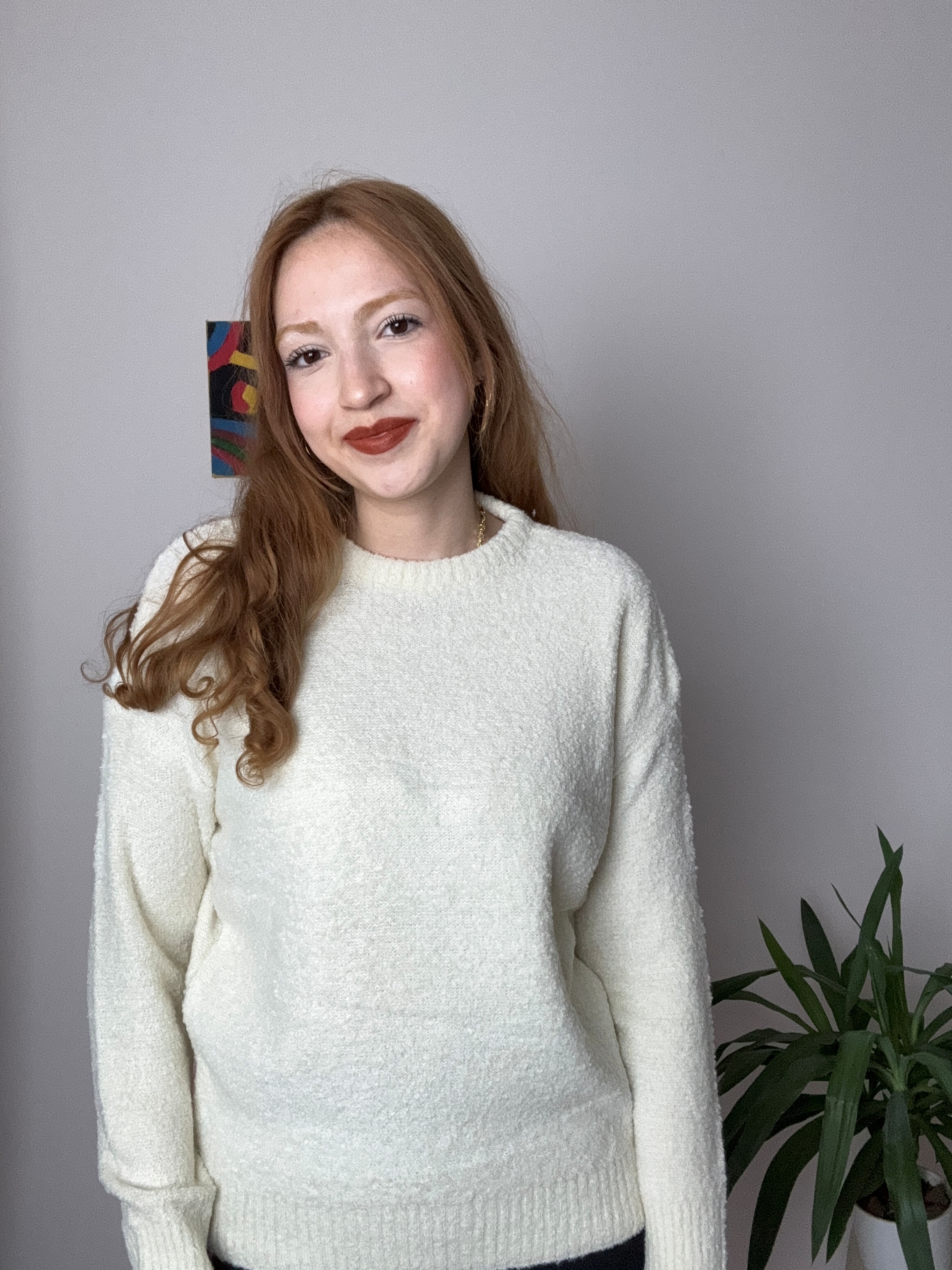 Balıkçı Yaka Beyaz Kazak