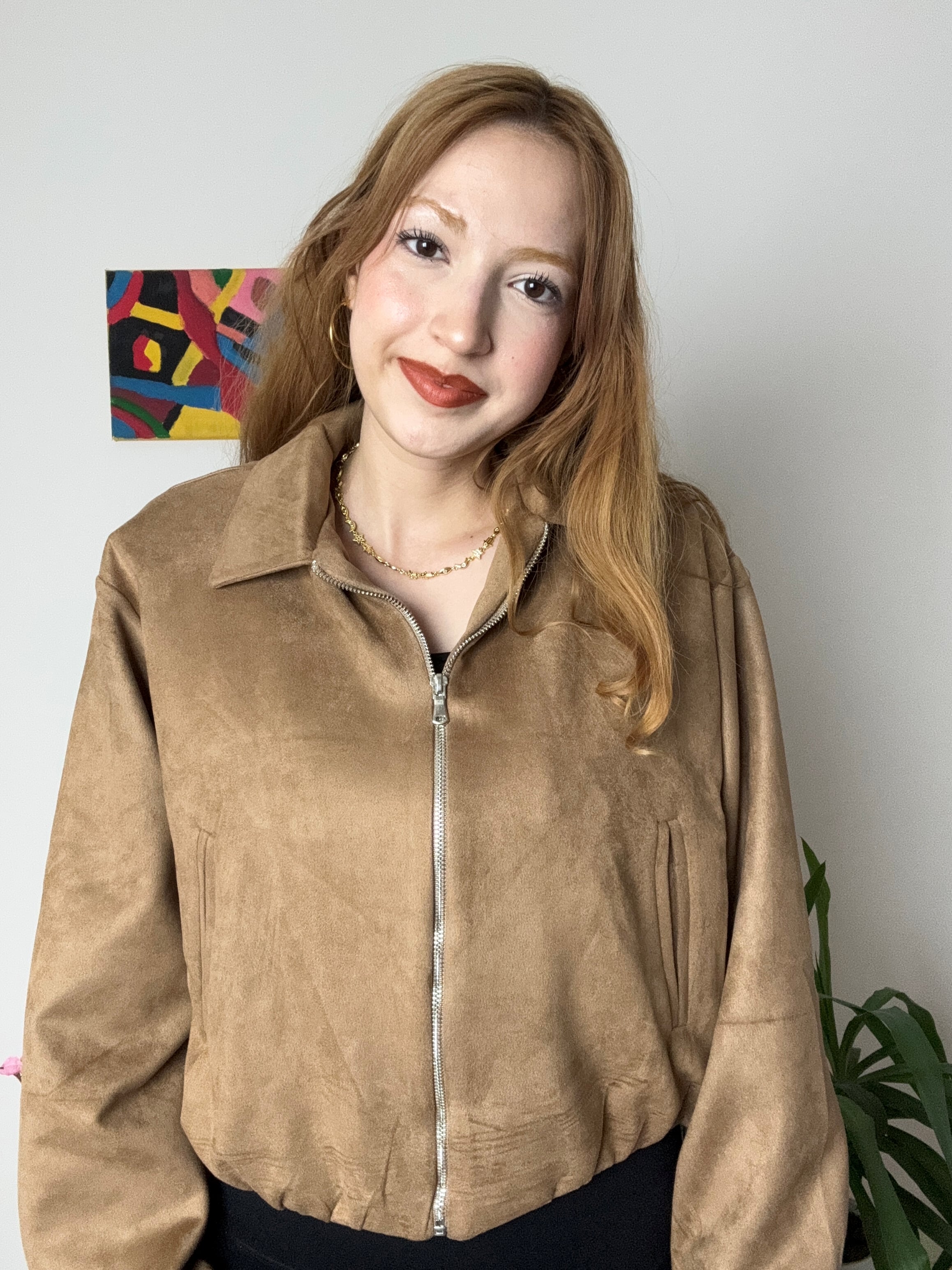 Süet Bomber Taba Ceket