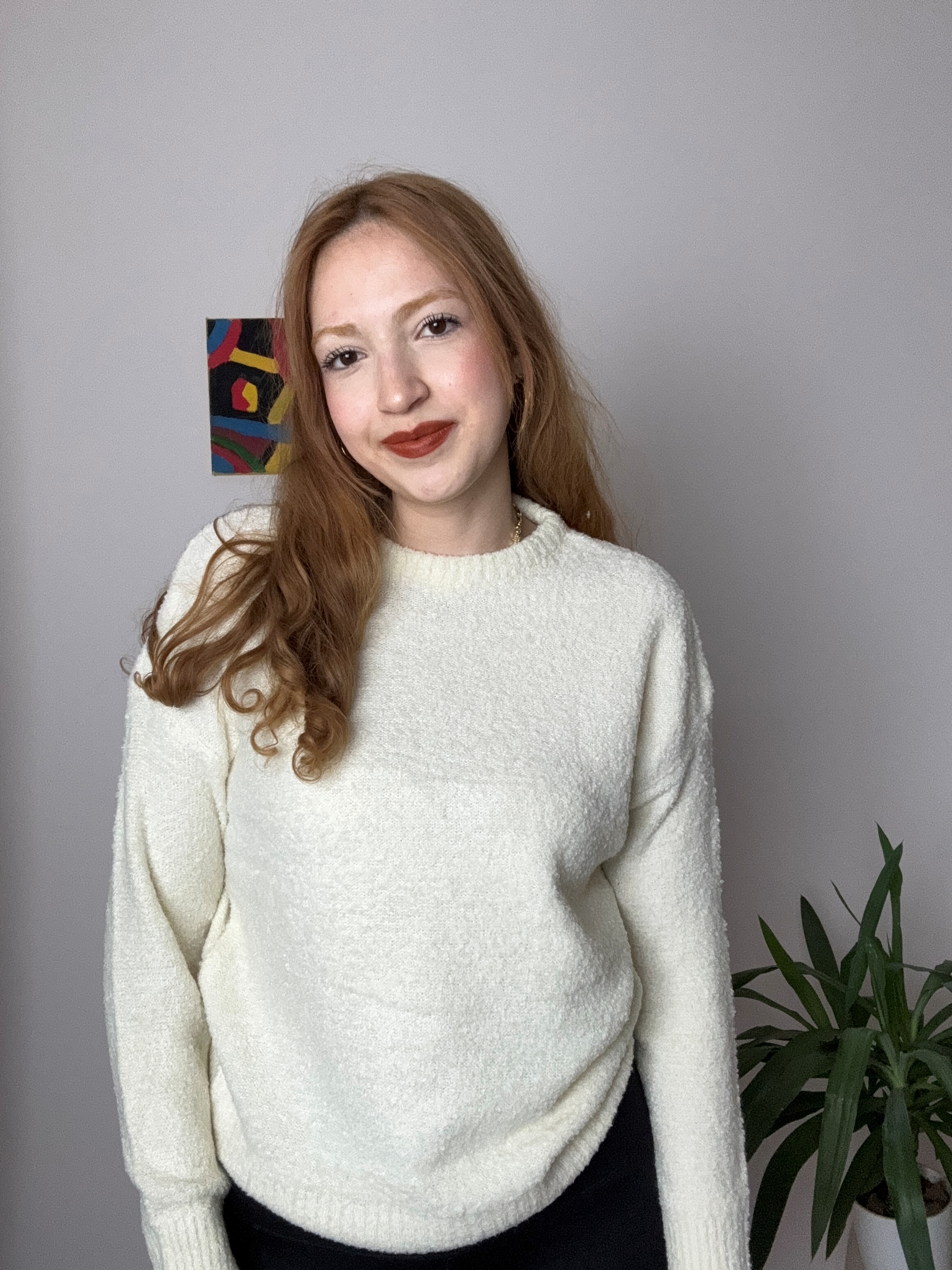 Balıkçı Yaka Beyaz Kazak