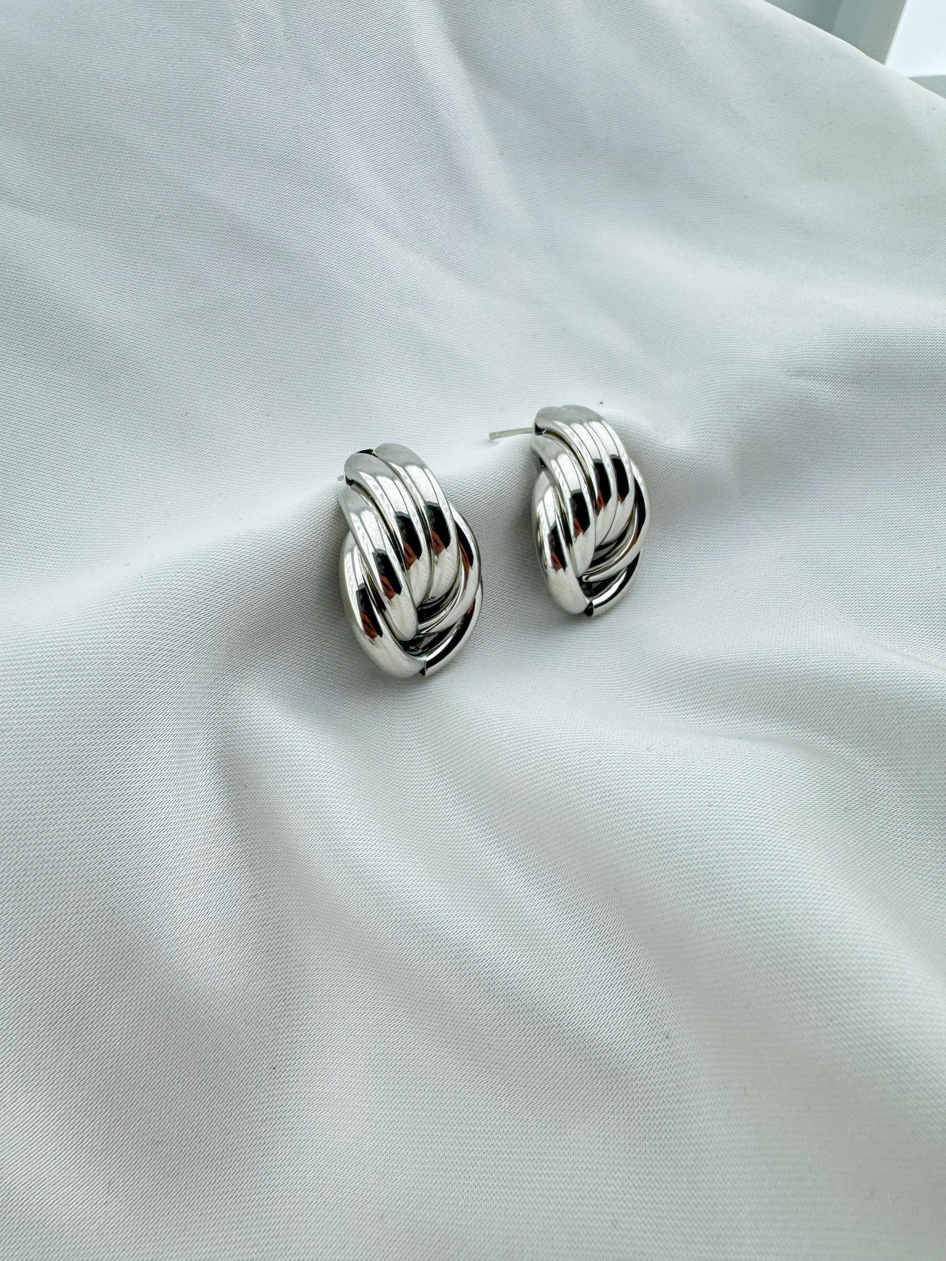 Gümüş Kaplama Çelik Küpe 