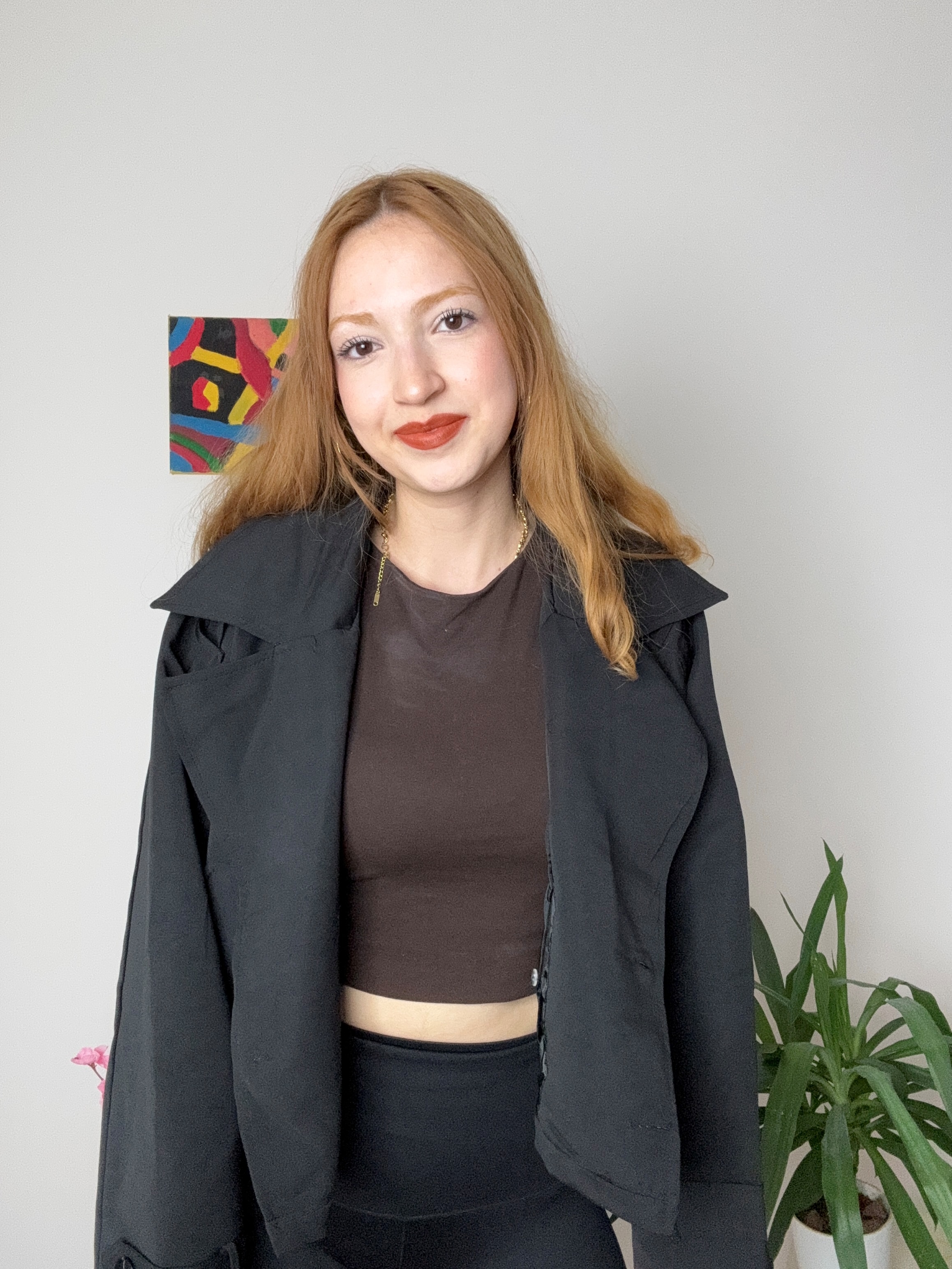 Siyah Kısa Trençkot