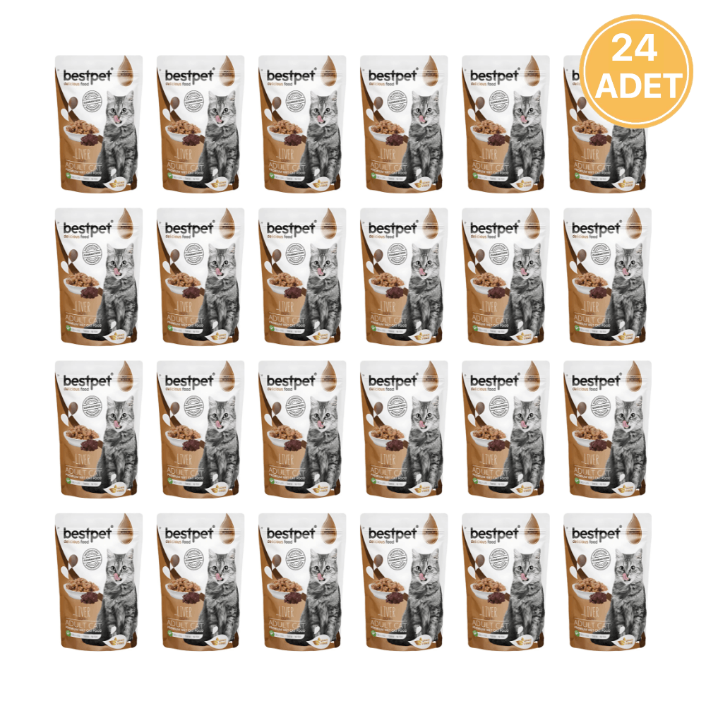 Bestpet Ciğerli Jelly Yetişkin Kedi Konservesi 85 Gr (24 Adet)